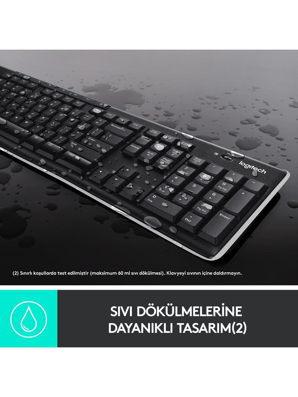 Logitech K270 Tam Boyutlu Kablosuz Türkçe Klavye - Siyah