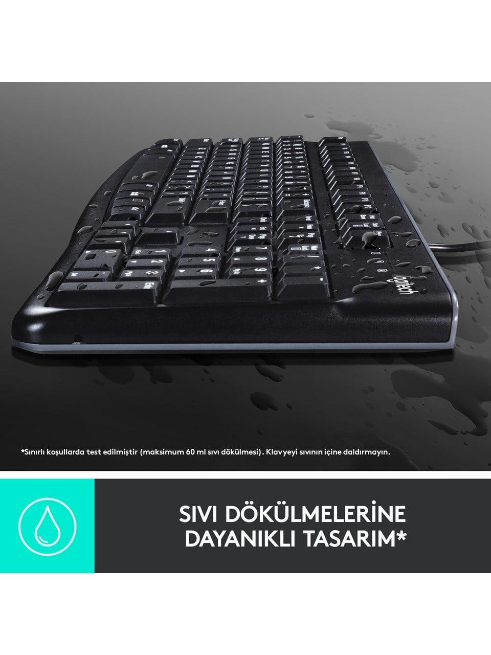 Logitech MK120 USB Kablolu Tam Boyutlu Türkçe Klavye Mouse Seti - Siyah