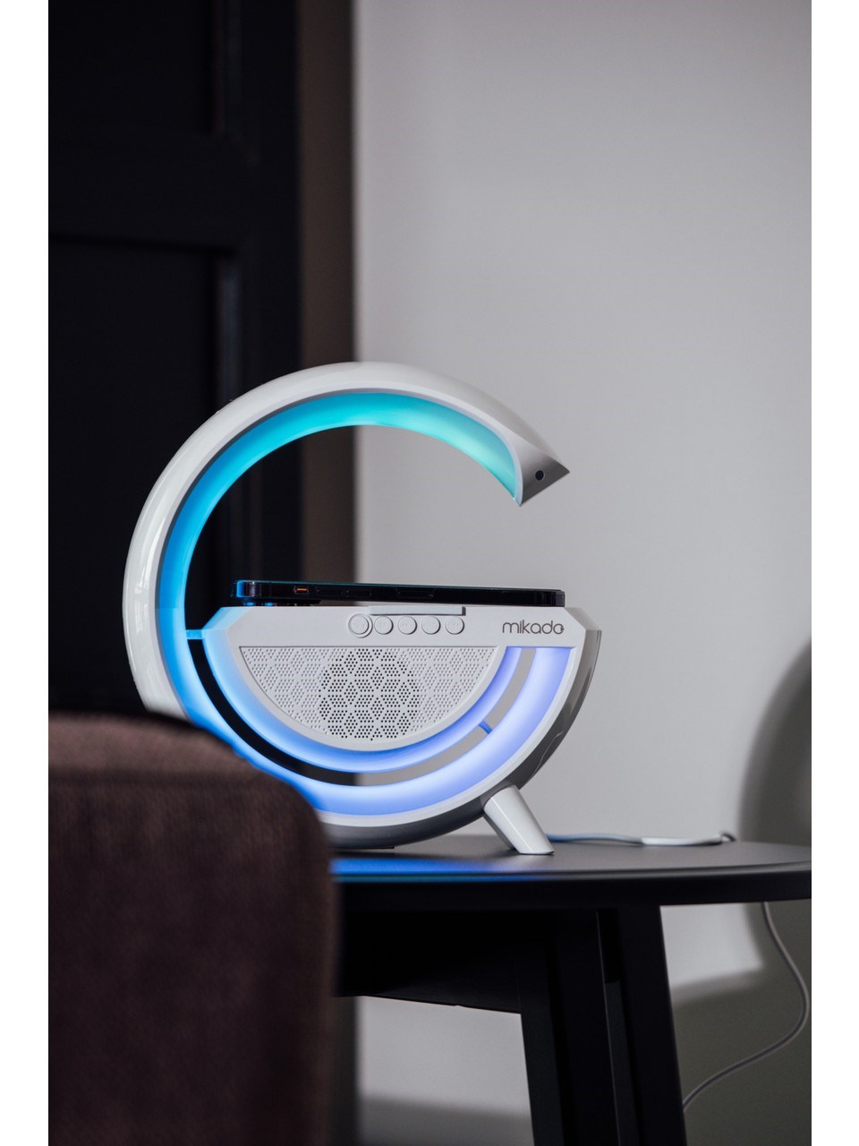Mikado MD-G111 Rgb Işıklı Kablosuz Şarj Bluetooth Hoparlör Speaker 15 Watt Beyz 1800MAH Bt/tf/usb Wireless