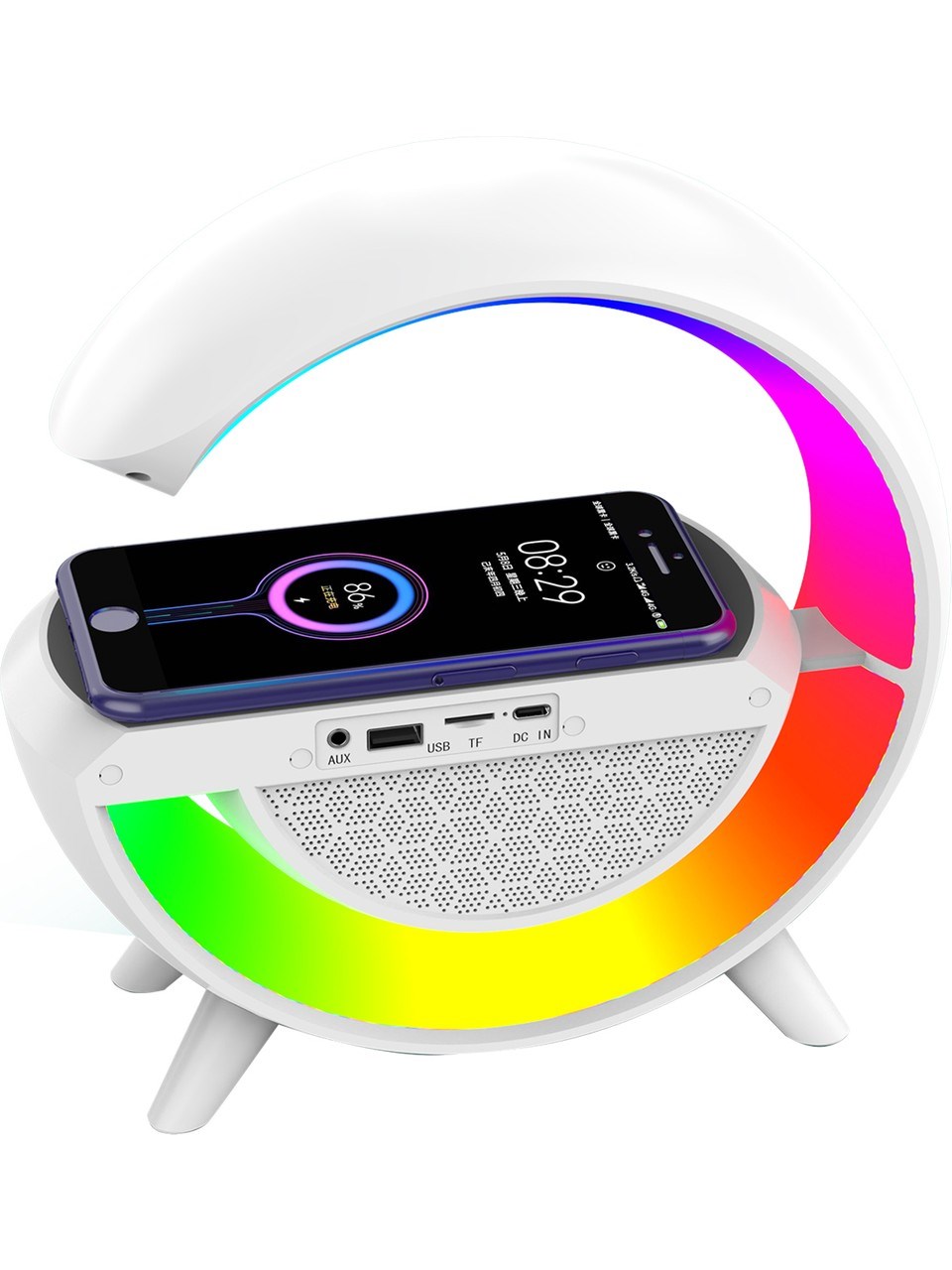 Mikado MD-G111 Rgb Işıklı Kablosuz Şarj Bluetooth Hoparlör Speaker 15 Watt Beyz 1800MAH Bt/tf/usb Wireless