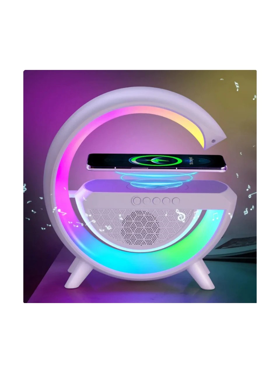 Mikado MD-G111 Rgb Işıklı Kablosuz Şarj Bluetooth Hoparlör Speaker 15 Watt Beyz 1800MAH Bt/tf/usb Wireless