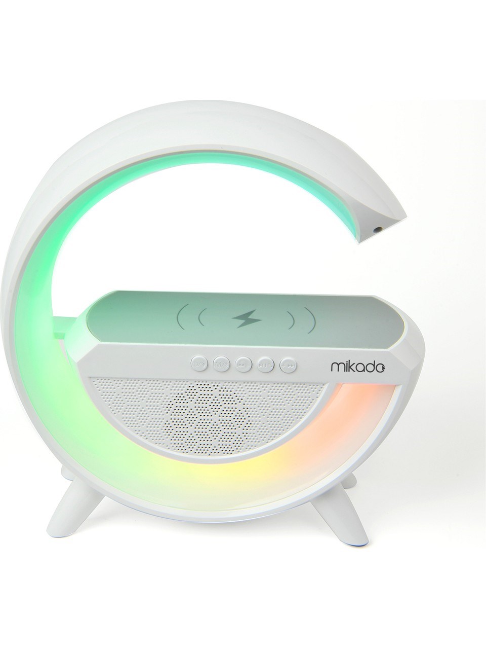 Mikado MD-G111 Rgb Işıklı Kablosuz Şarj Bluetooth Hoparlör Speaker 15 Watt Beyz 1800MAH Bt/tf/usb Wireless