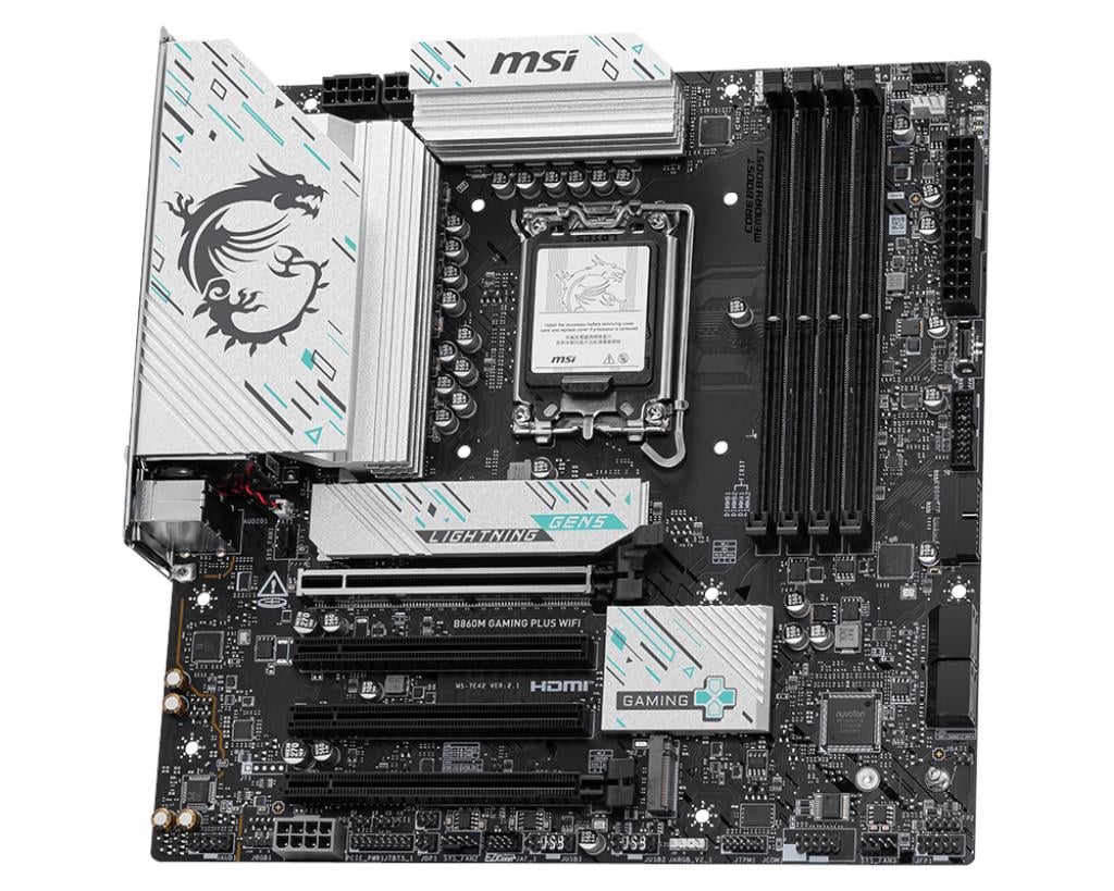 MSI B860M GAMING PLUS WIFI SOKET 1851 DDR5 8600MHZ(OC) 3xM.2 1x TB4 HDMI DISPLAY 5G LAN WIFI 7 mATX