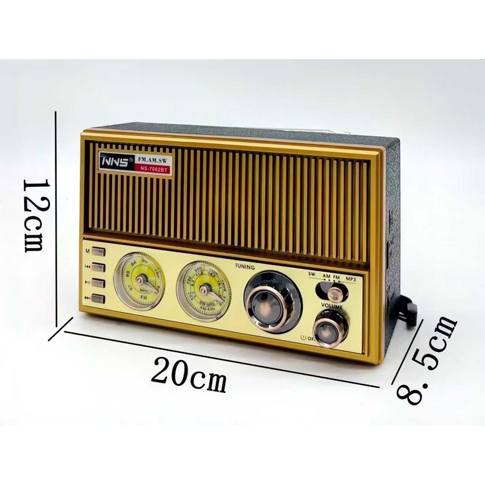 NNS NS-7062BT BT,SD,USB GİRİŞLİ FM RADİO SPEAKER
