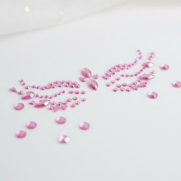 Pembe Taşlı Makyaj Yüz Süsü