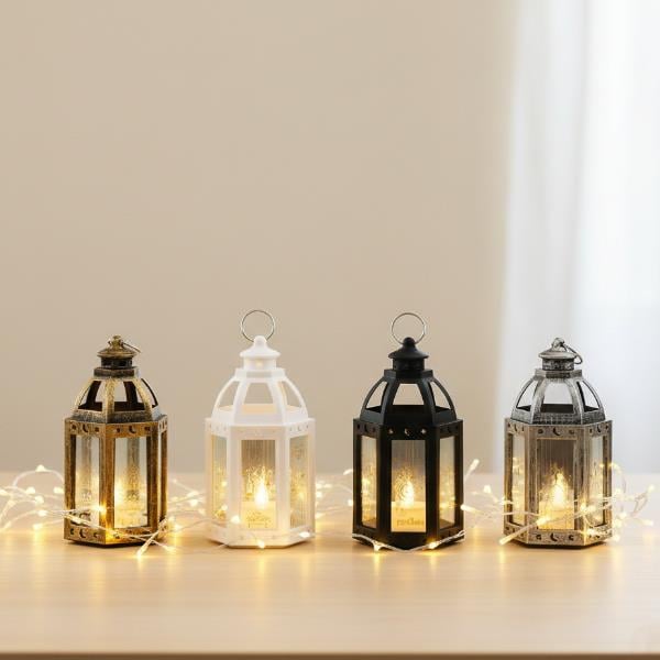 Ramazan Temalı Büyük Altıgen Açık Kubbe LED Lamba