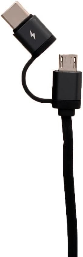 Remax Rc-182A Creation Serisi 2A 2'si 1 Arada Teleskopik Veri Kablosu (Micro ve Type C için) - Siyah, USB