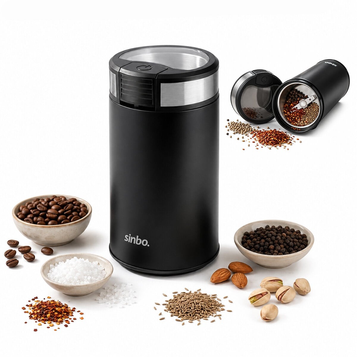 Sinbo Kahve ve Baharat Öğütücü Makine - 50 gr Çelik Hazne - 2 Bıçaklı
