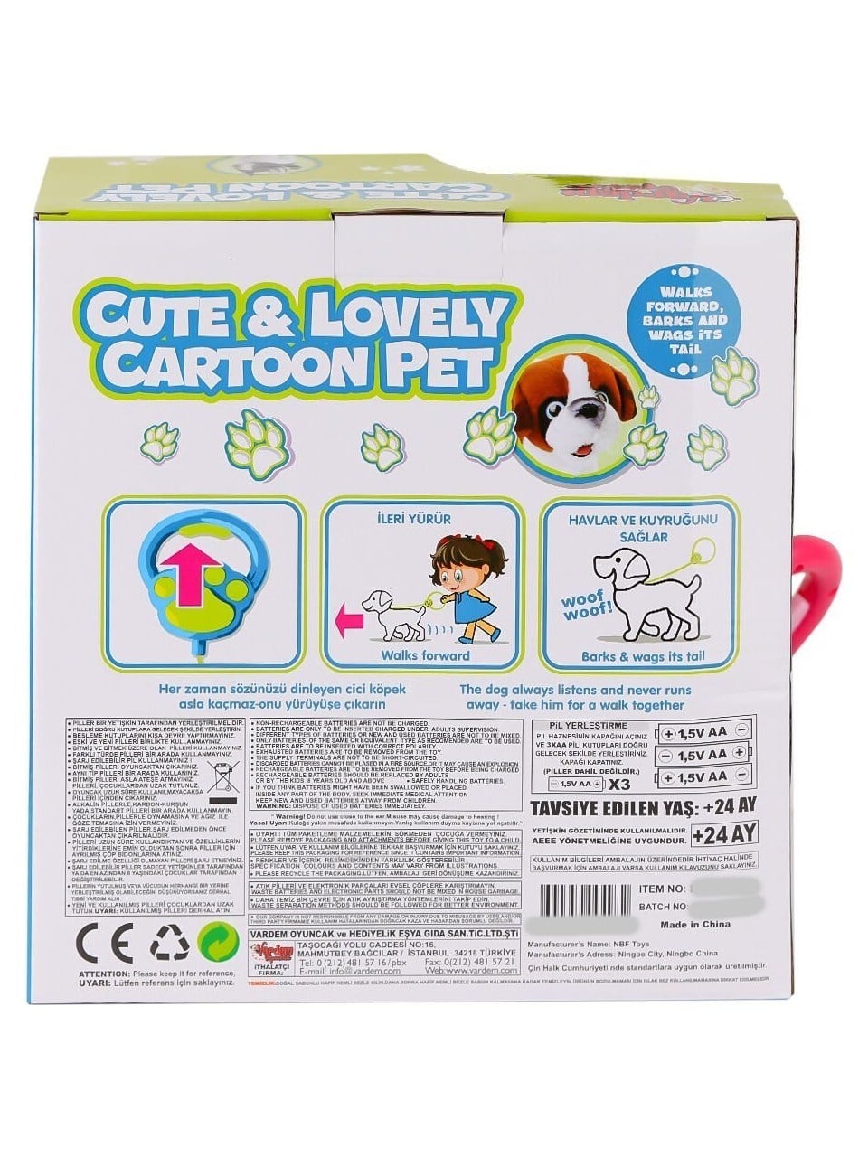 Vardem PR66699-26 Yürüyen Tasmalı Peluş Köpek