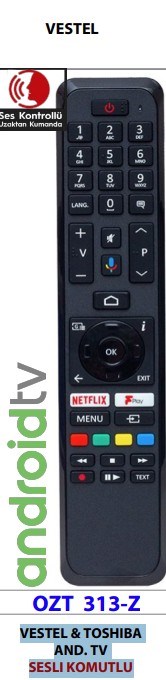 VESTEL&TOSHIBA SES KOMUTLU ANDIROİD KUMANDA OZT 313-Z