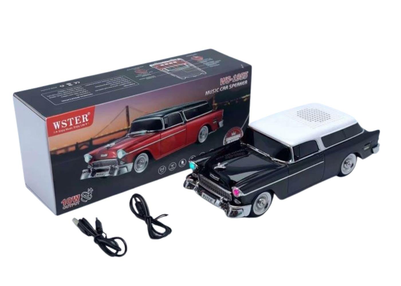 WSTER WS-1955BT TWS 10W FM, TF, USB Klasik Araba Görünümlü Speaker