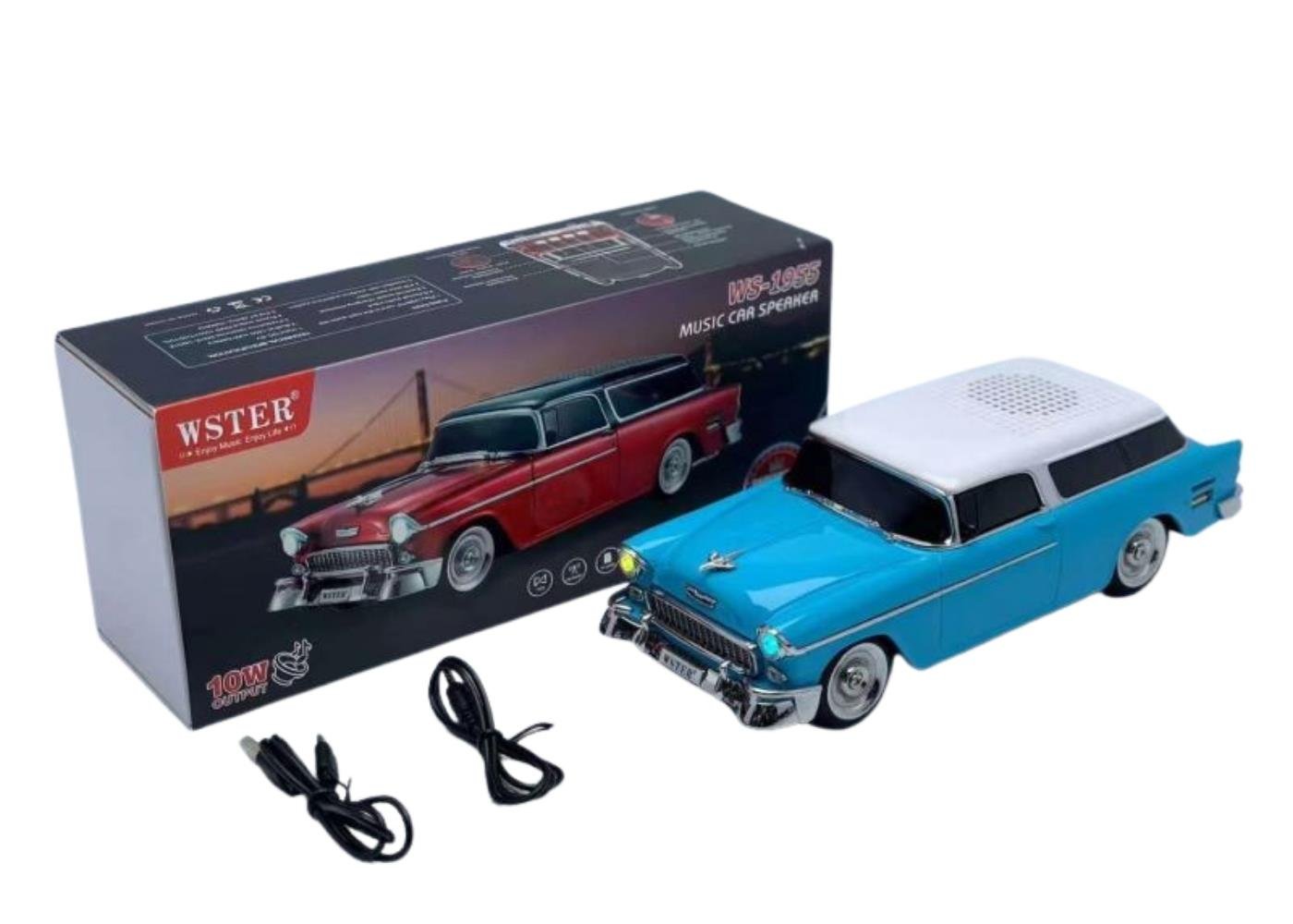 WSTER WS-1955BT TWS 10W FM, TF, USB Klasik Araba Görünümlü Speaker