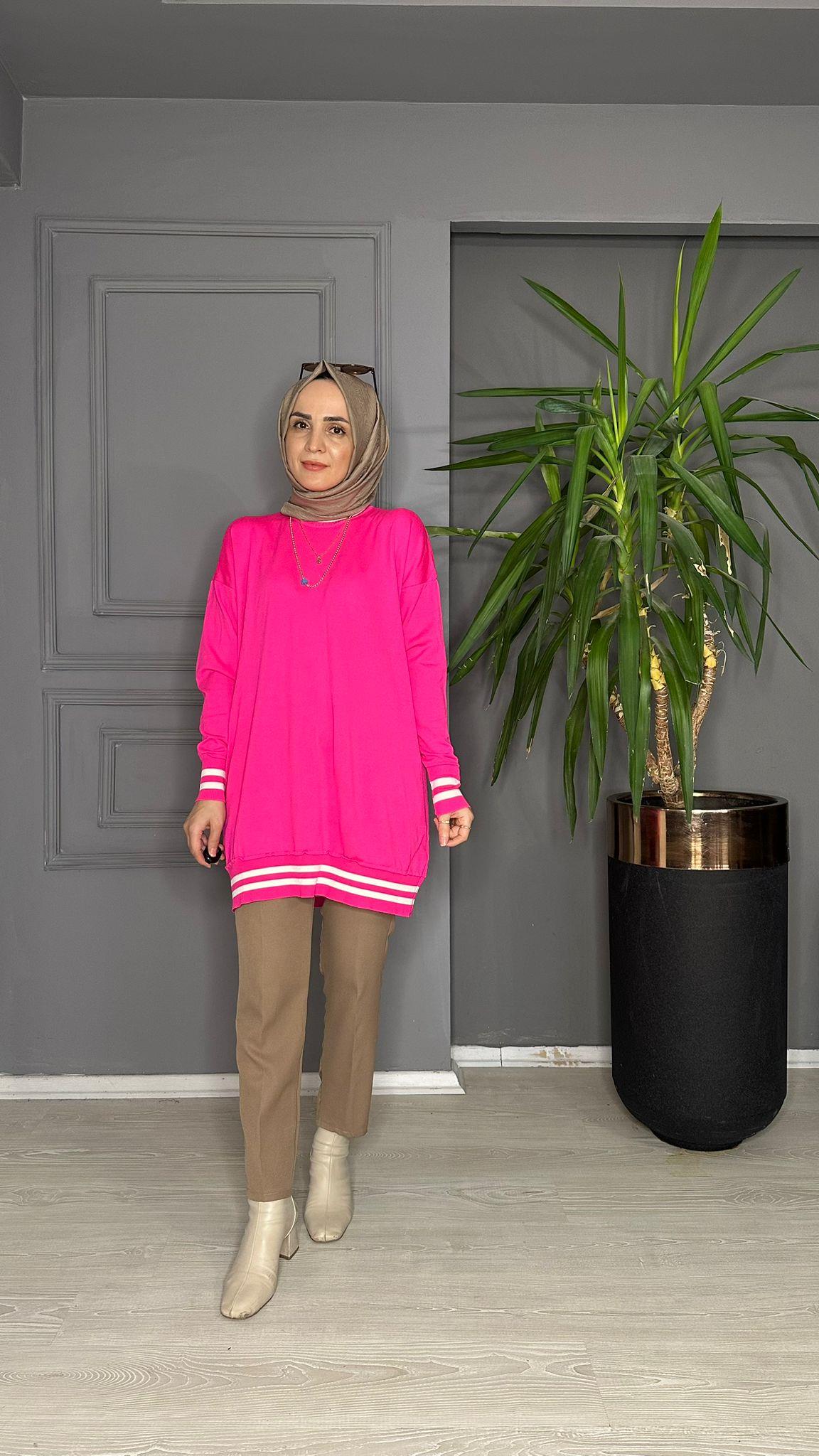  40422 TRİKO KAZAK PEMBE