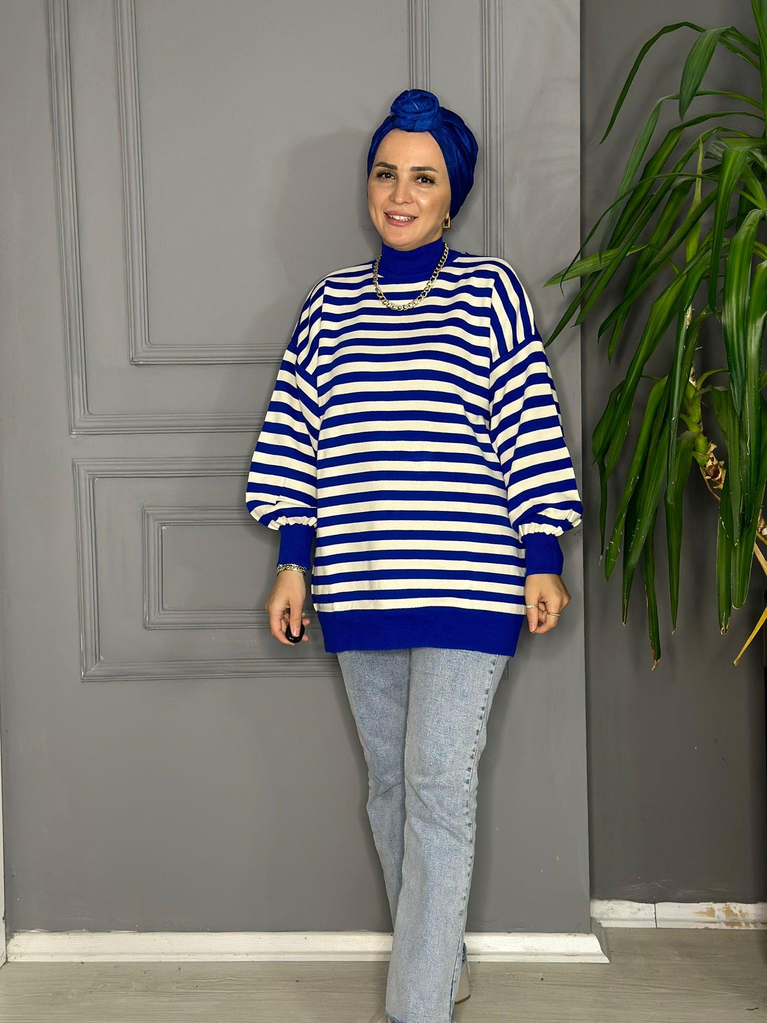 10076 İNDİRİMLİ TEK ÇİZGİ TRİKO MAVİ