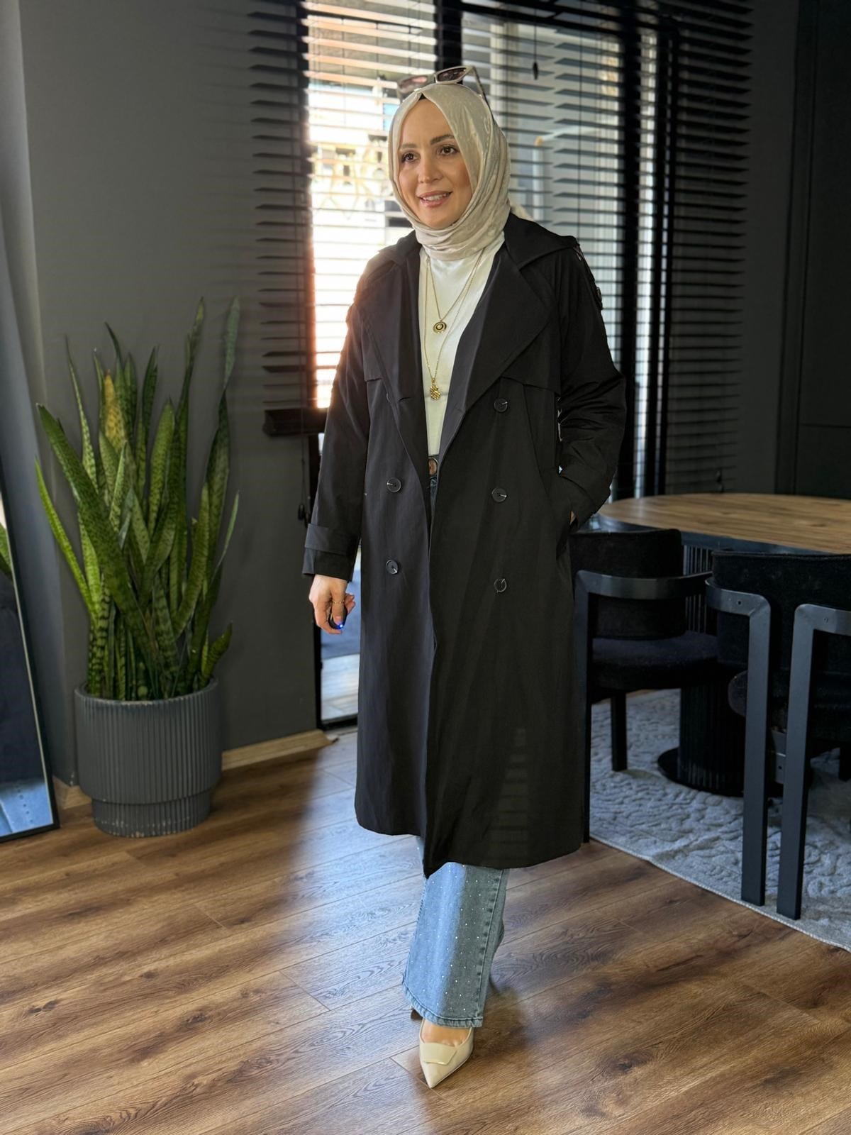 1010 FUL ASTAR TRENÇ SİYAH 