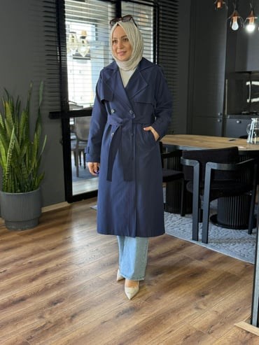 1010 FUL ASTARLI TRENÇ LACİVERT 