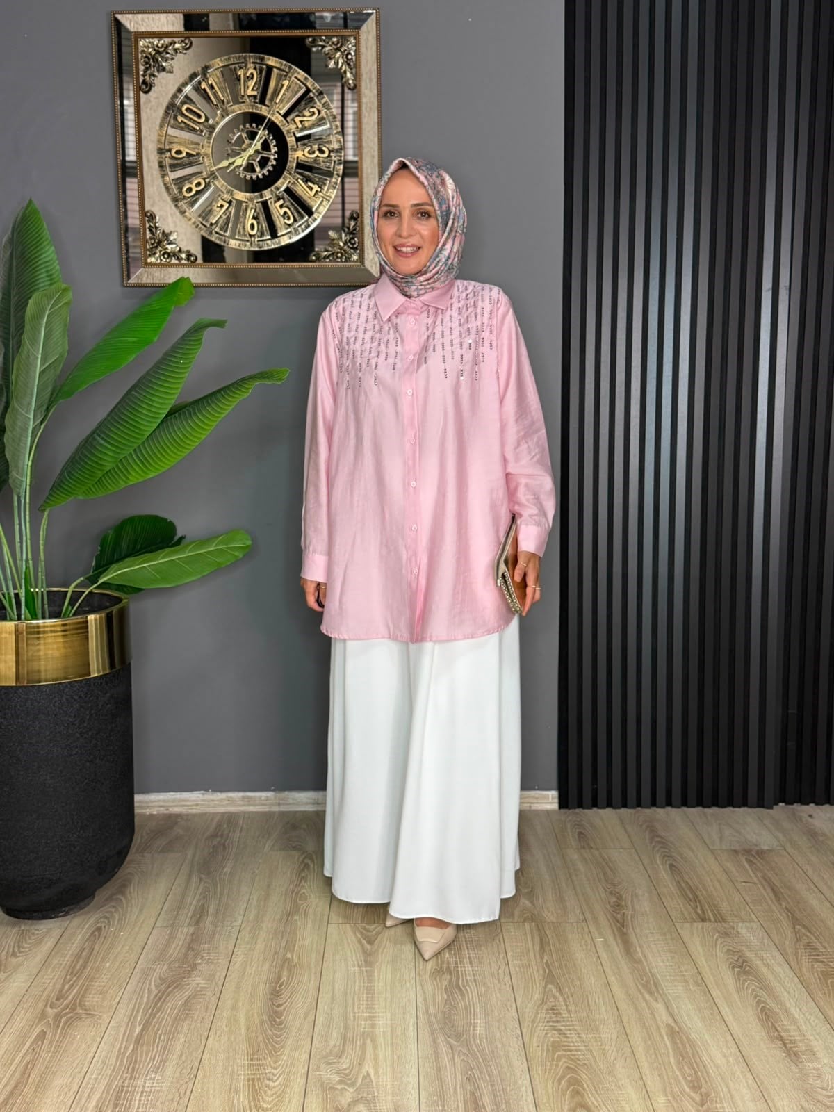 10794 PULLU GÖMLEK PEMBE 