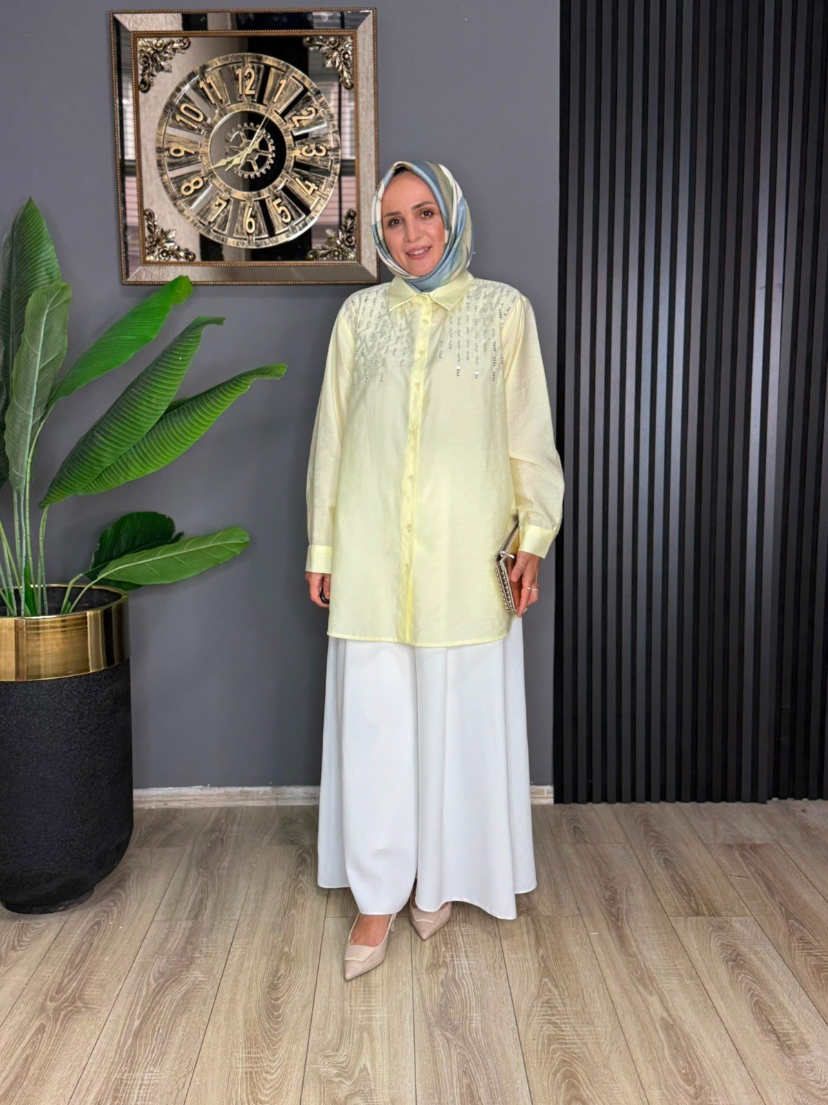 10794 PULLU GÖMLEK SARI