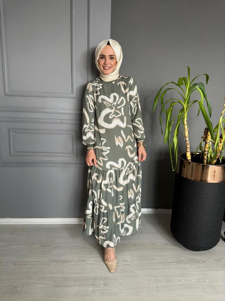 12437 ELBİSE YEŞİL M BEDEN