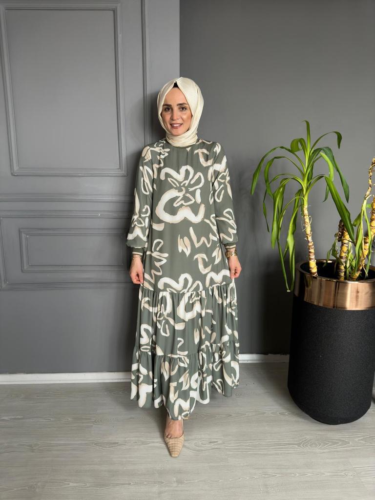 12437 ELBİSE YEŞİL M BEDEN