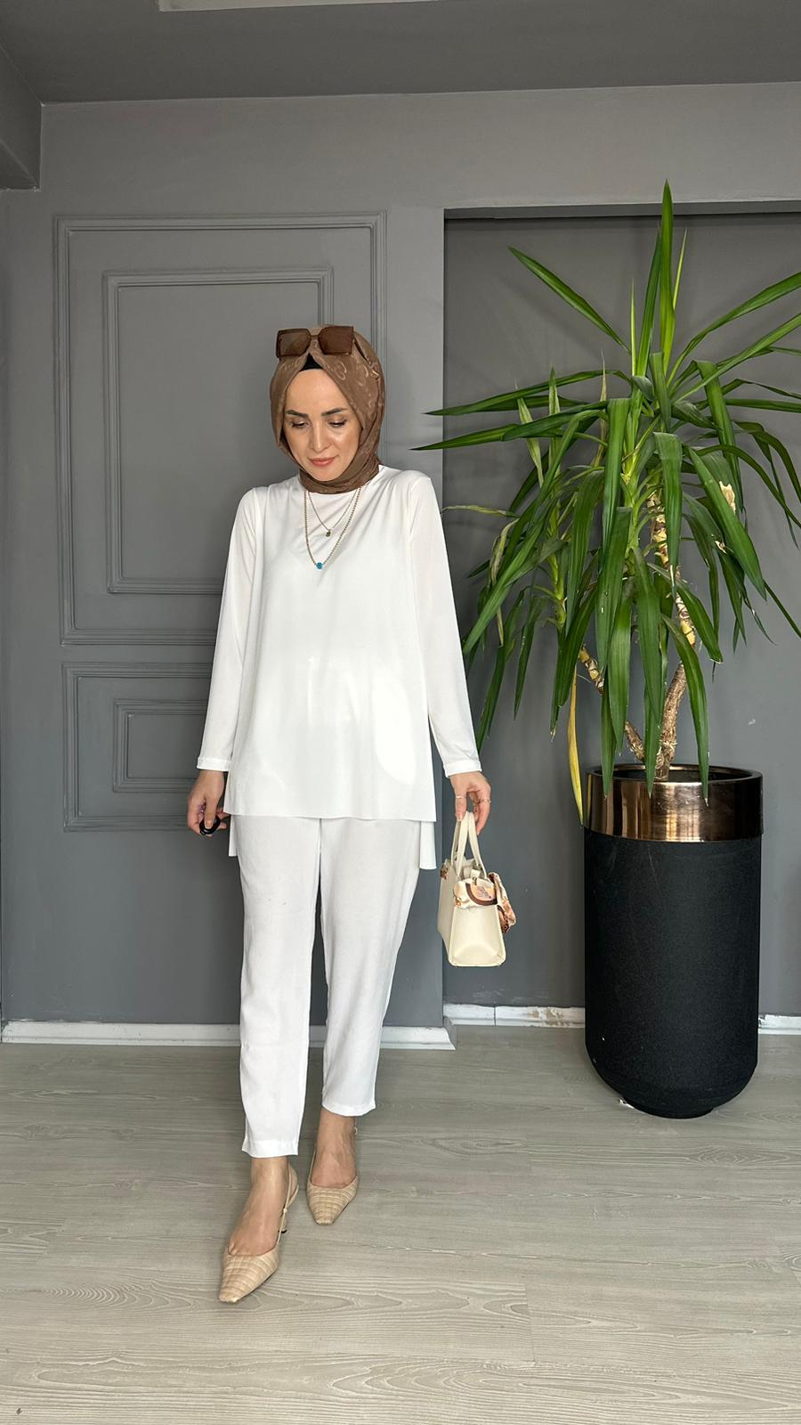 1267 SANDY TUNİK BEYAZ 