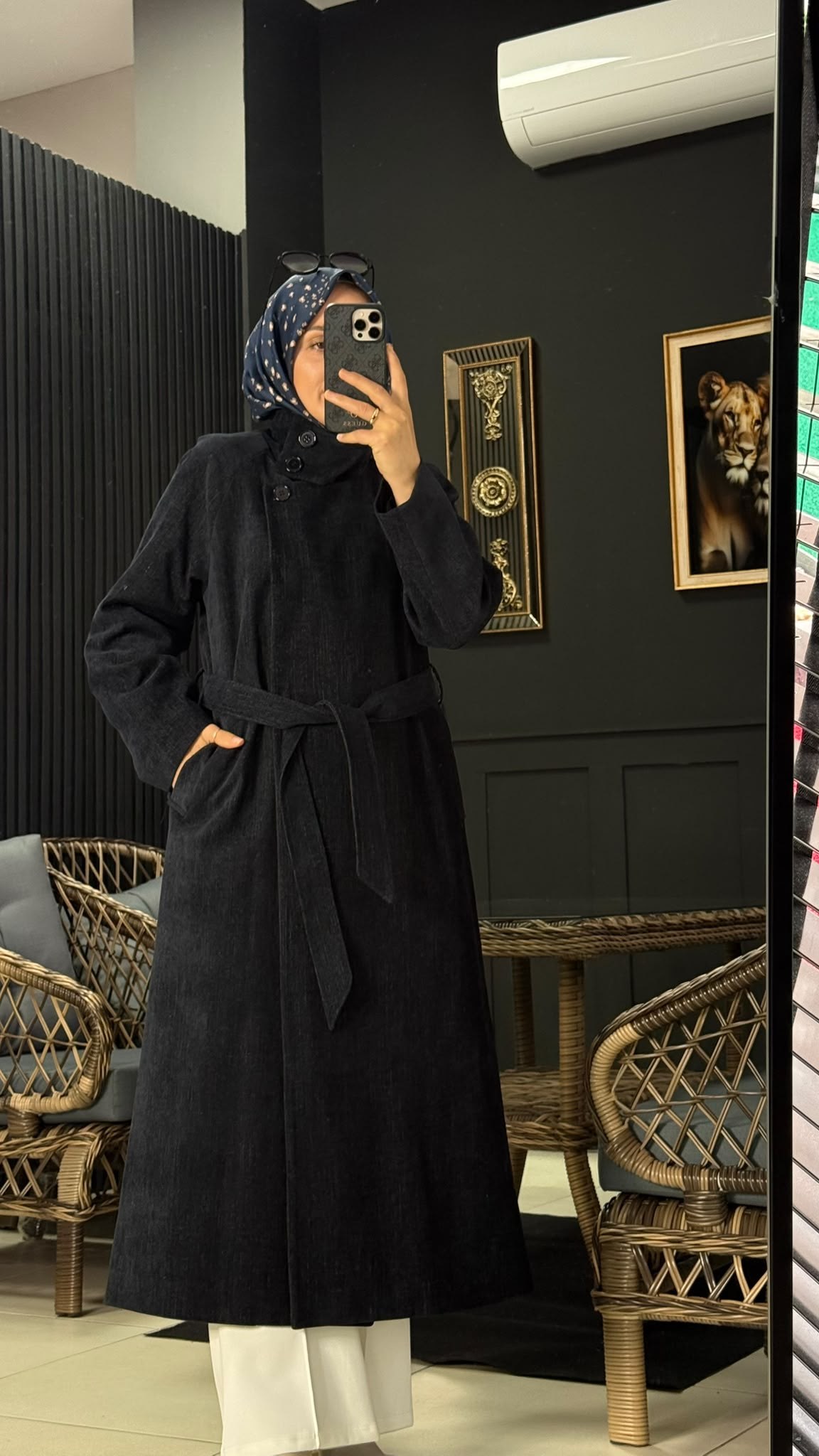 15304 DİK YAKA KABAN LACİVERT 