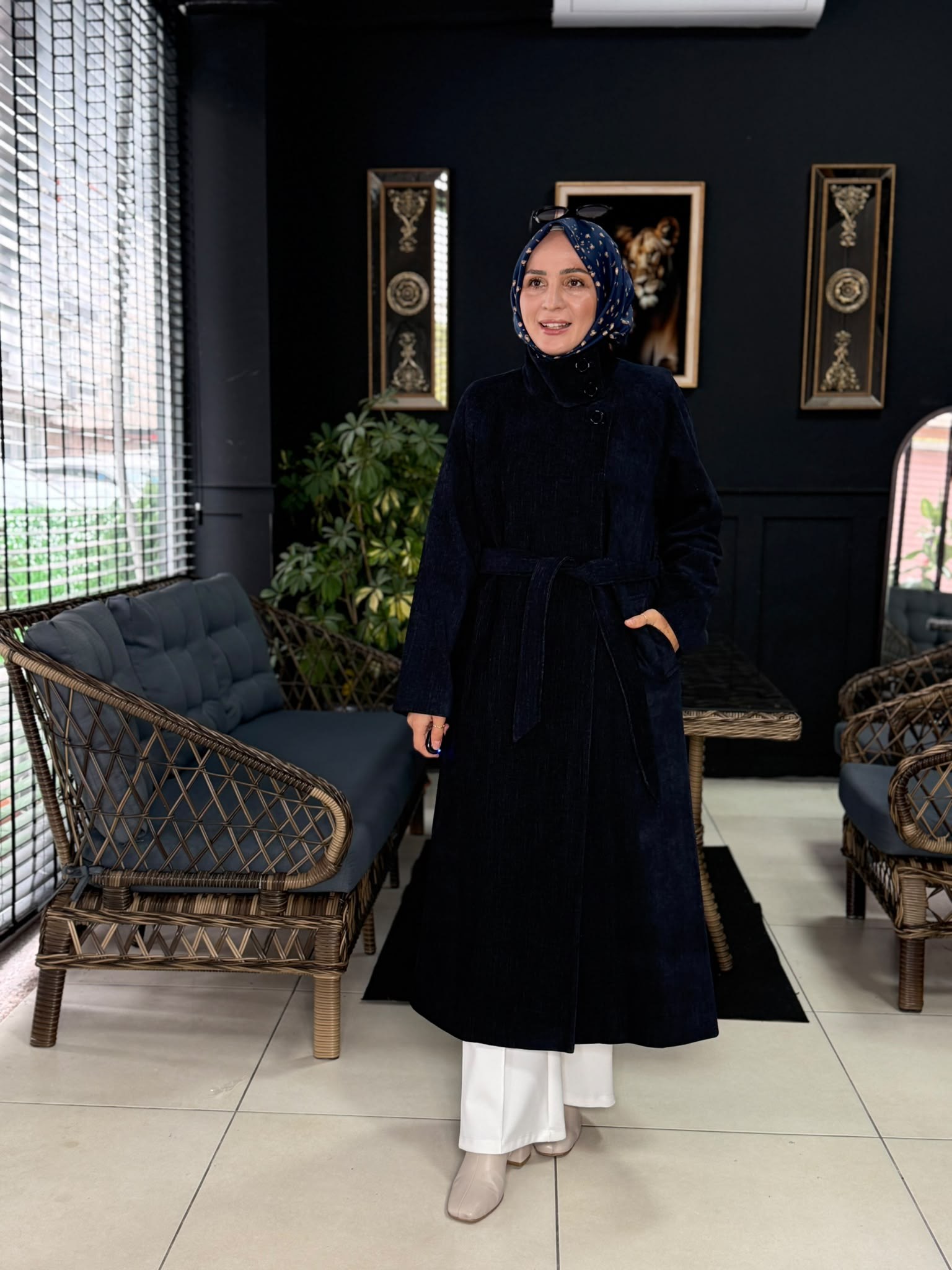 15304 DİK YAKA KABAN LACİVERT 