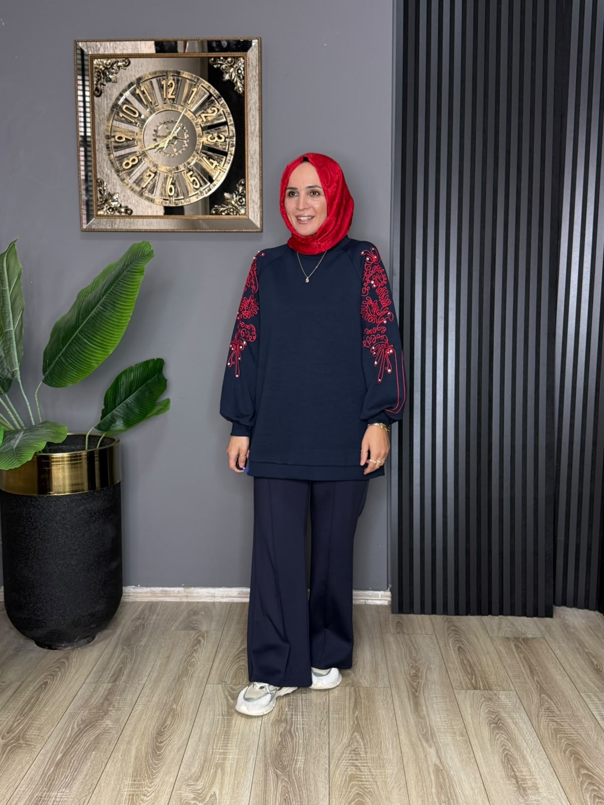 170390 NAKIŞLI TUNİK LACİVERT 