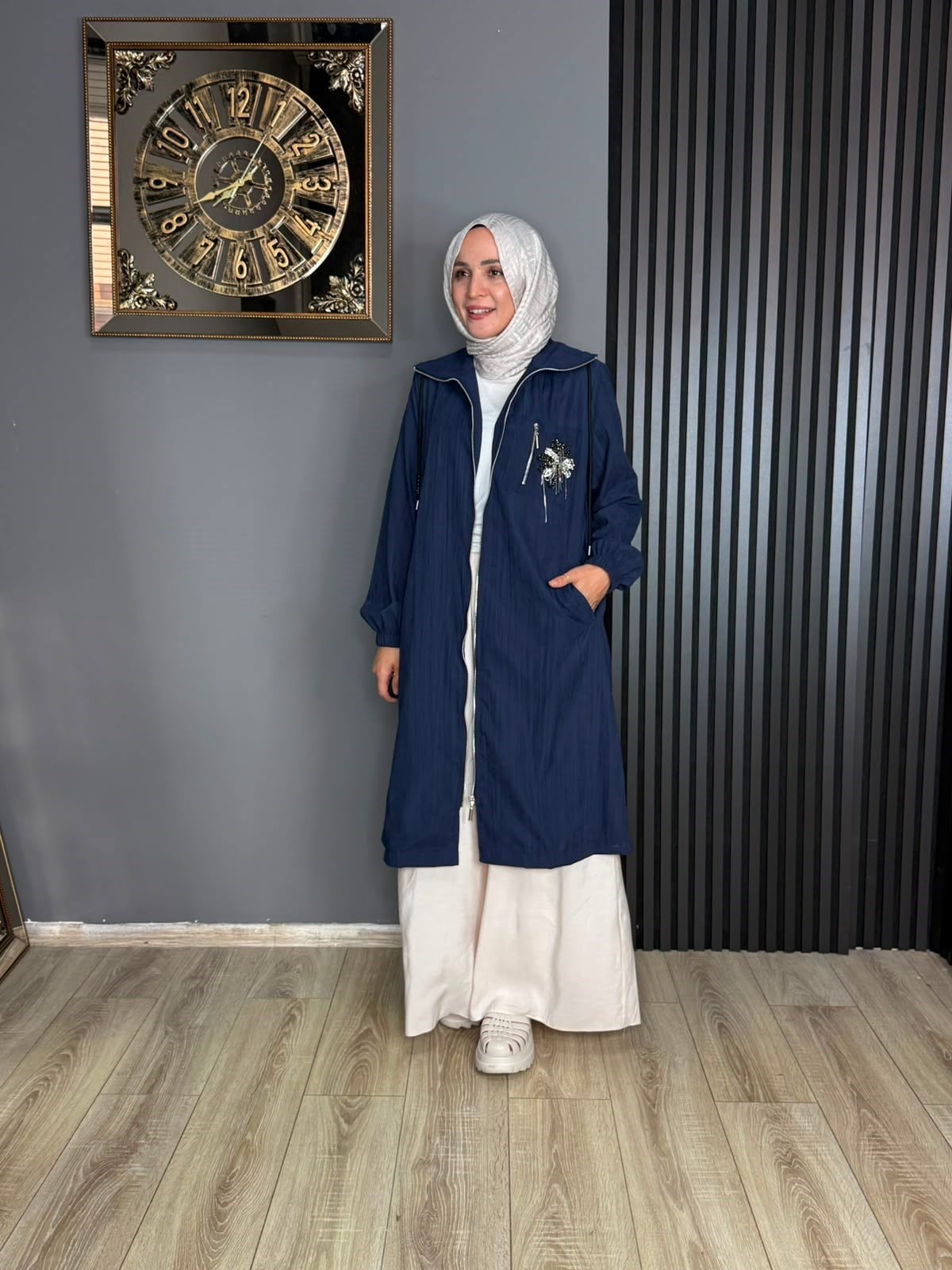 19278 TAŞ DETAY KAP LACİVERT 