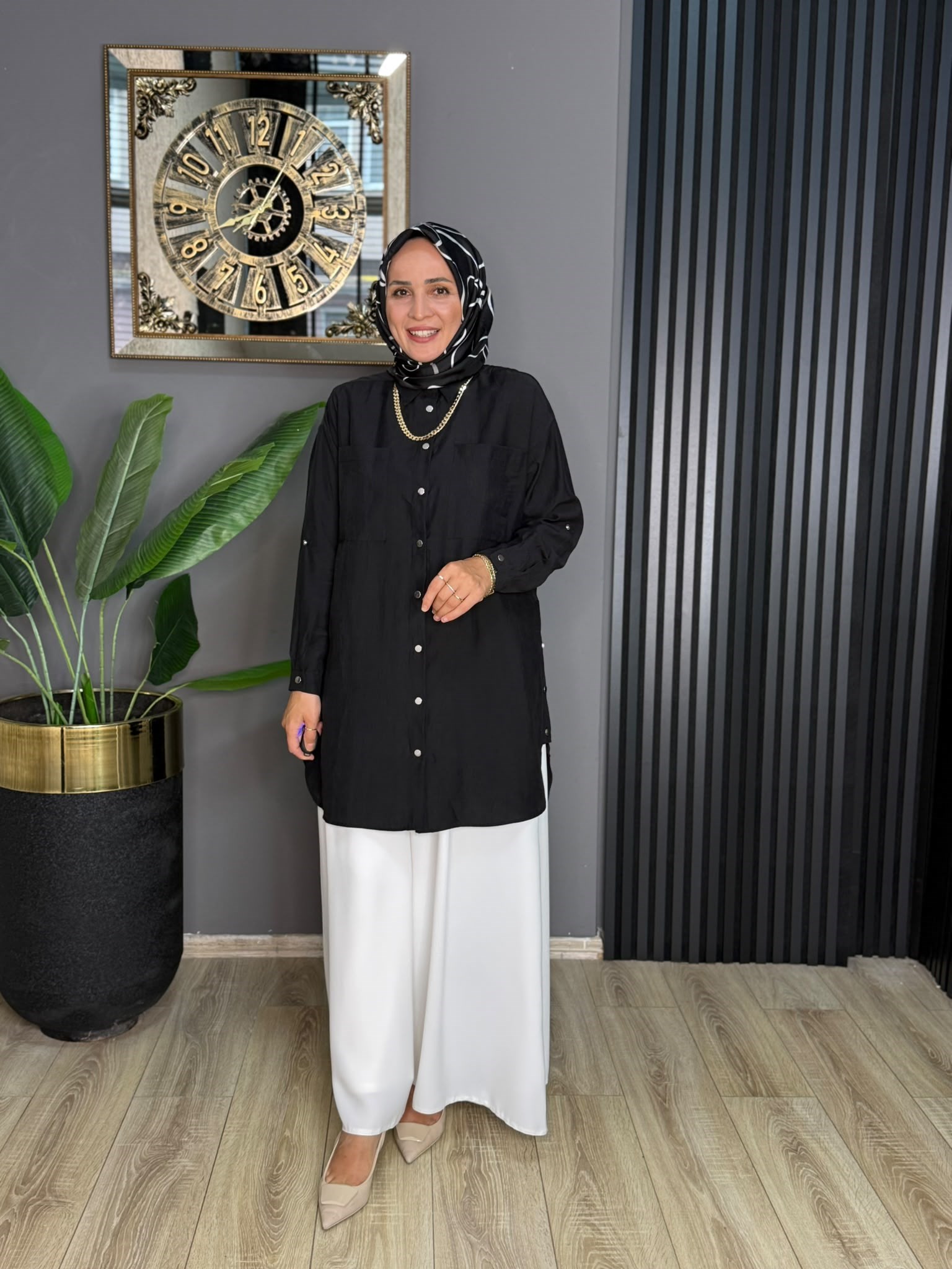 2086 YANLARI PATLI  ÇİFT CEPLİ KAP  SİYAH 