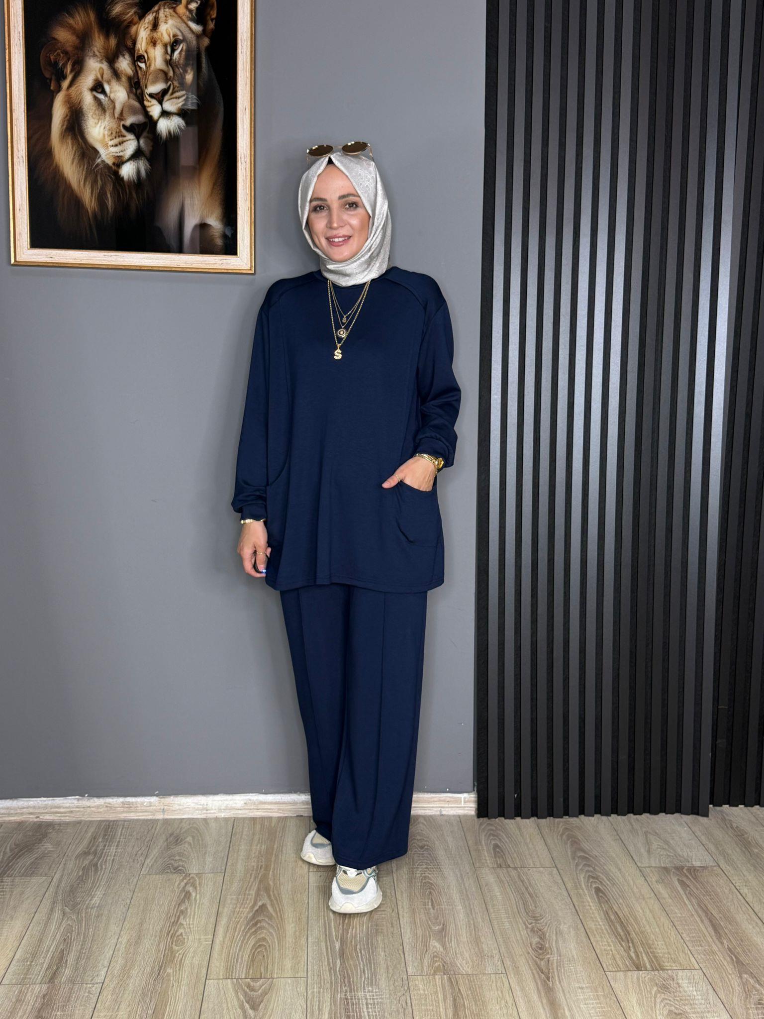 22629 CEPLİ OYSHO TAKIM LACİVERT 