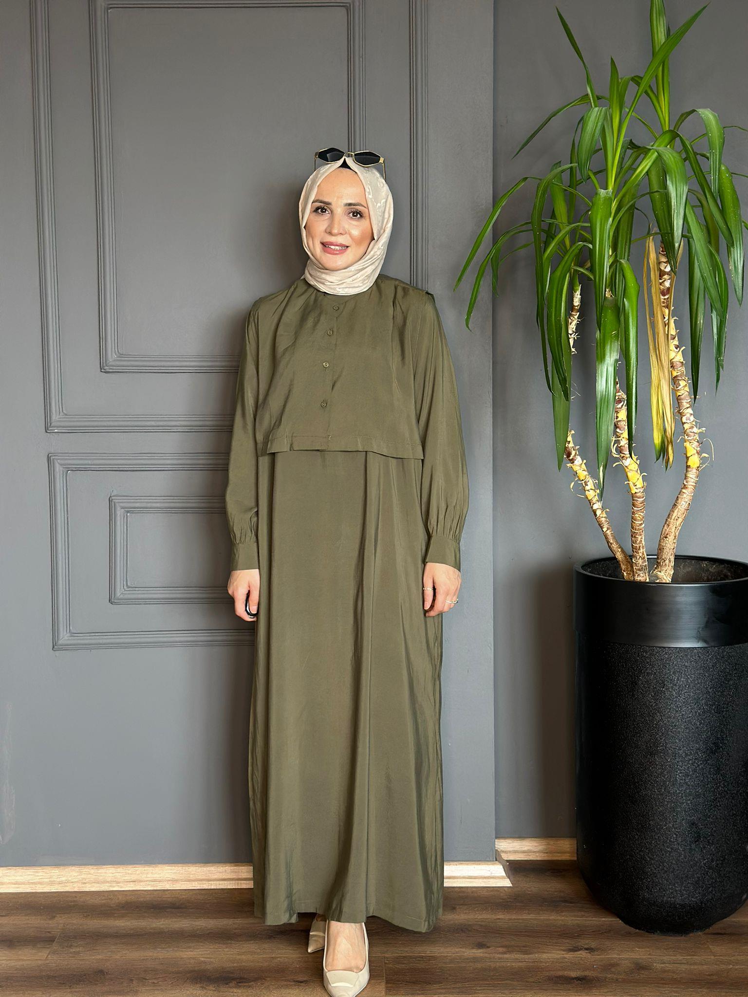 22711 TENSEL MİNT YEŞİLİ ELBİSE