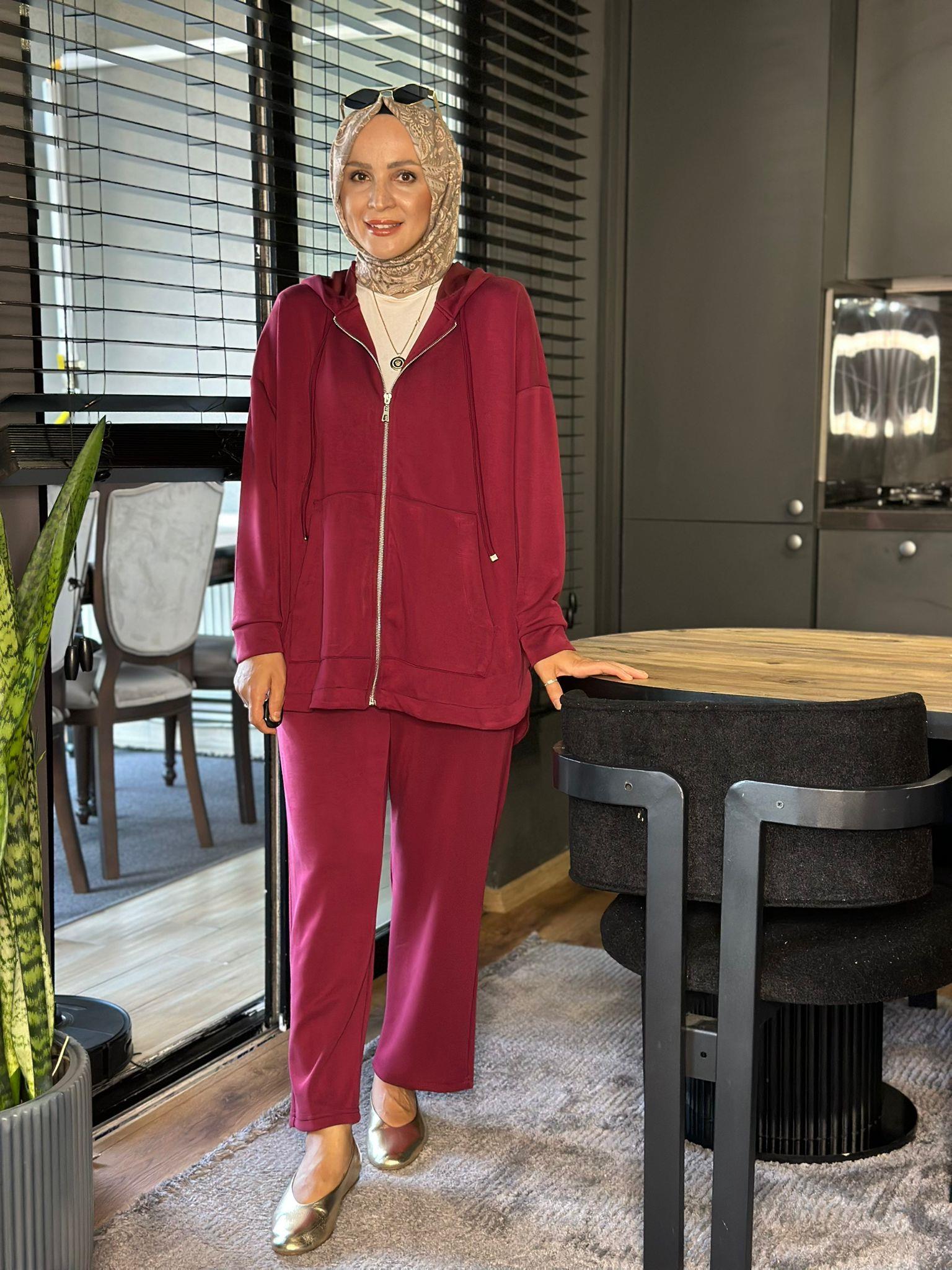 22742 KAPUŞONLU OYSHO TAKIM BORDO 