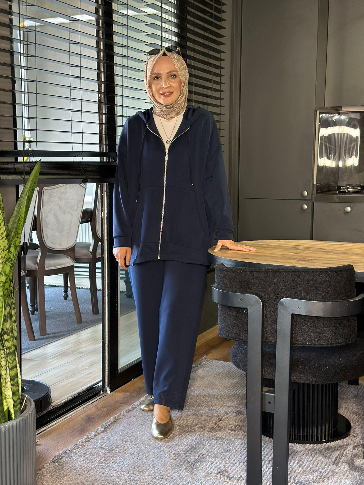 22742 KAPUŞONLU OYSHO TAKIM LACİVERT 