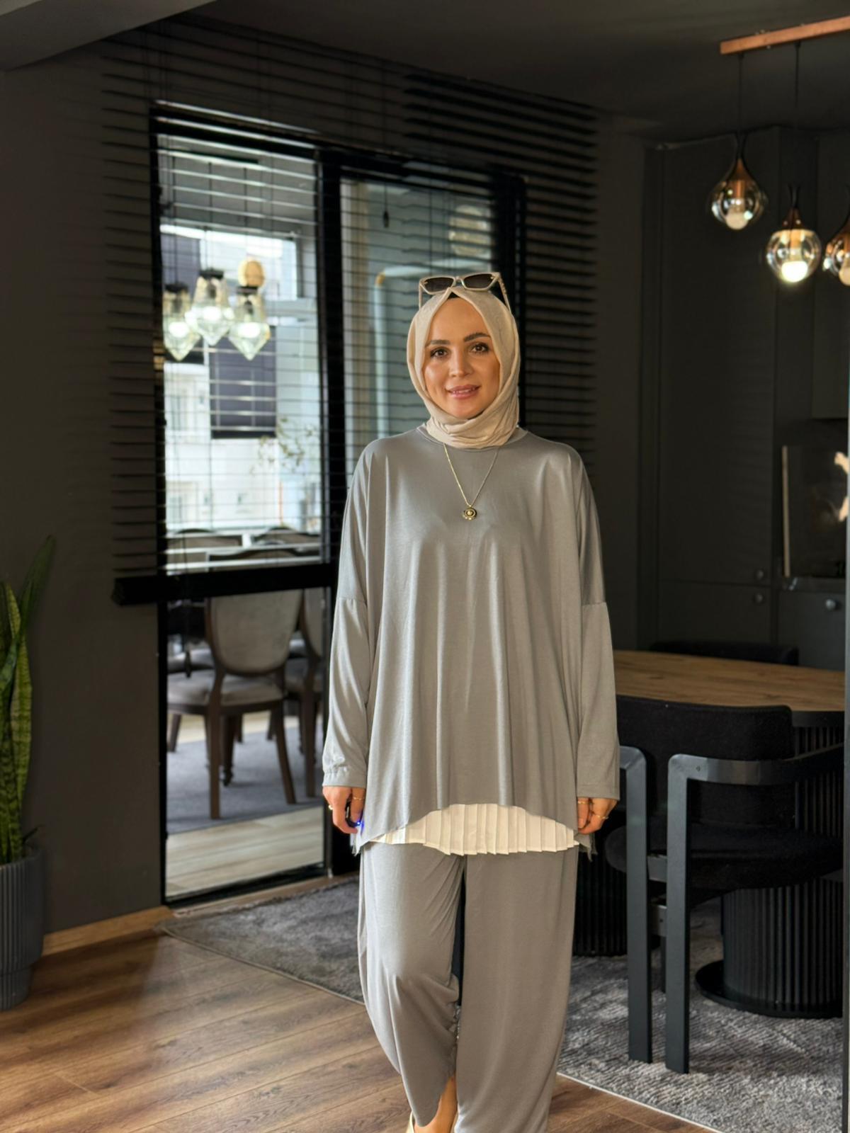 22743 İNCE OYSHO TAKIM GRİ 