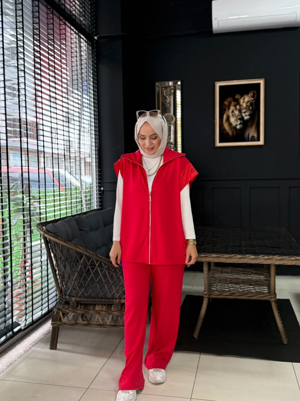 22798 YELEKLİ TAKIM KIRMIZI S-M 