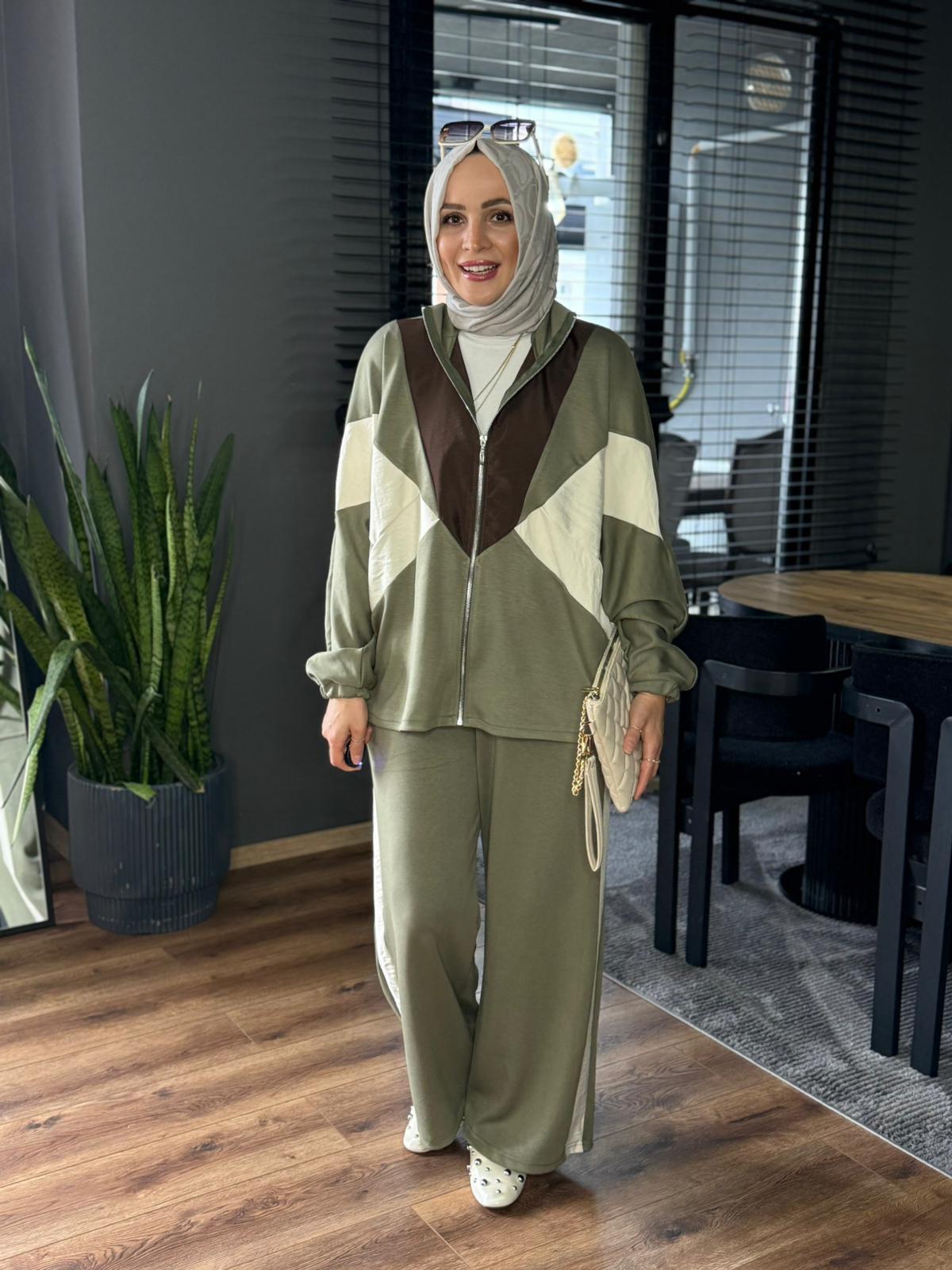 22836 ÇİFT RENK TAKIM YEŞİL 