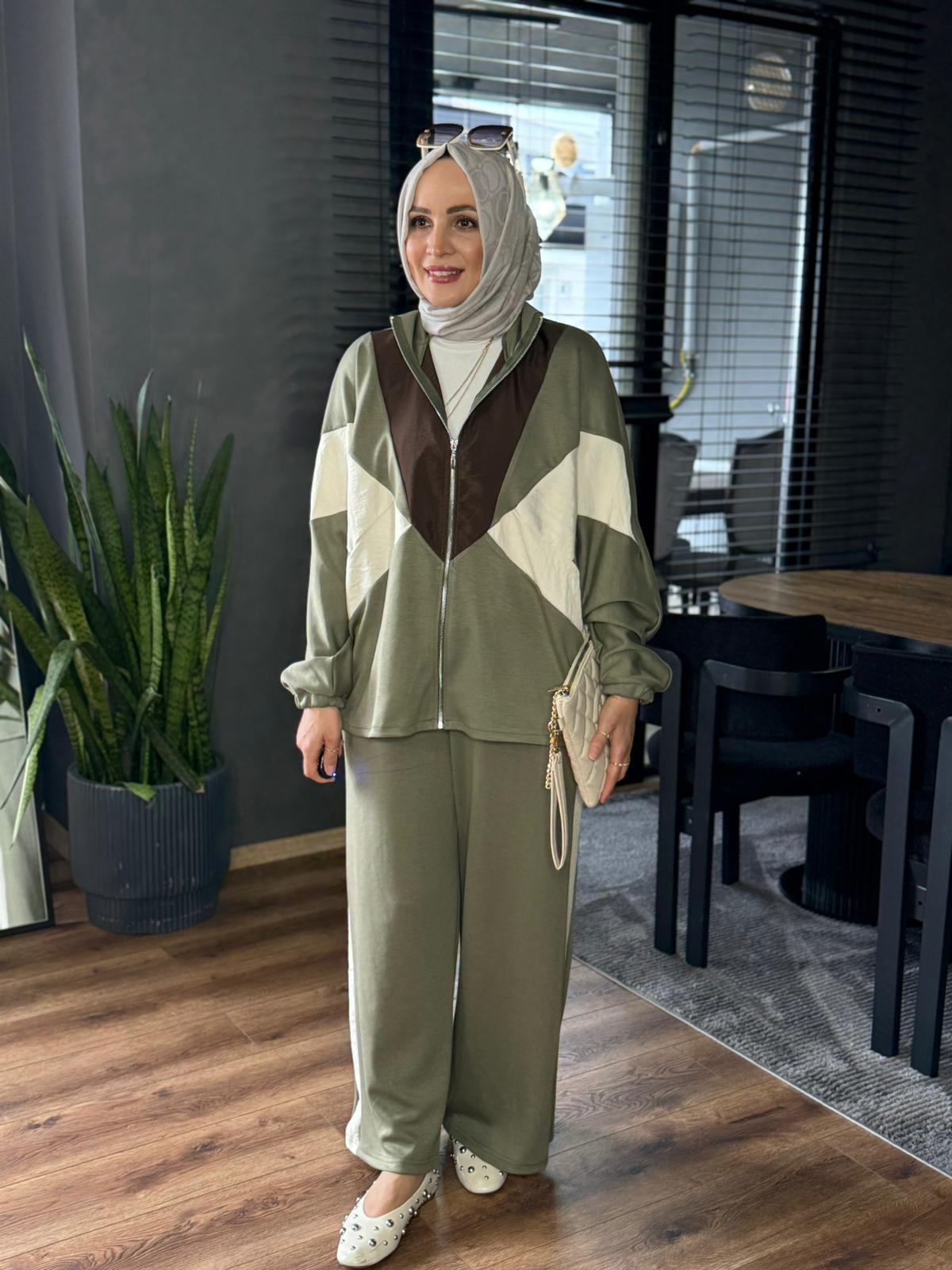 22836 ÇİFT RENK TAKIM YEŞİL 