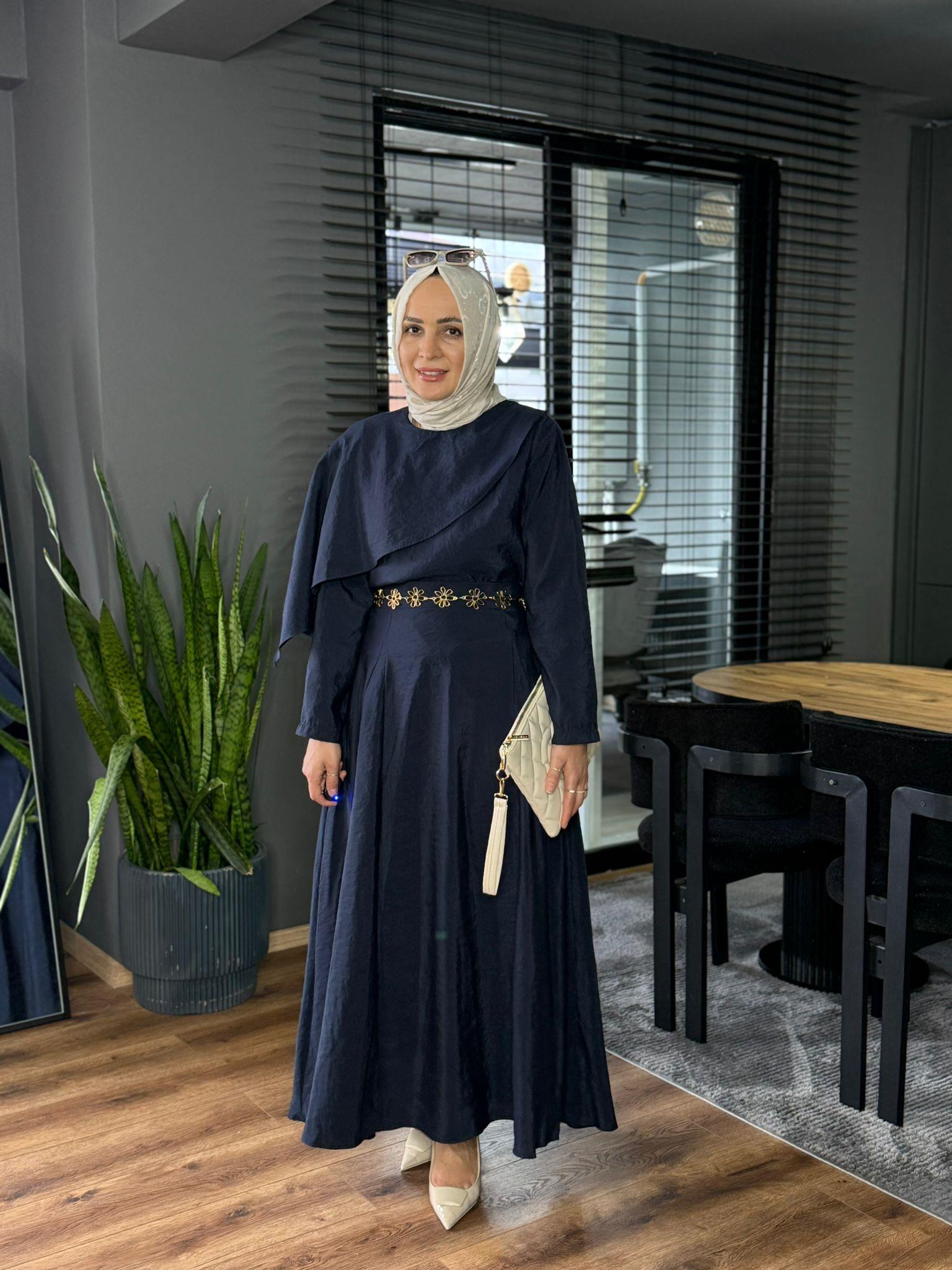 22859 YAKA DETAY ETEKLİ TAKIM LACİVERT 