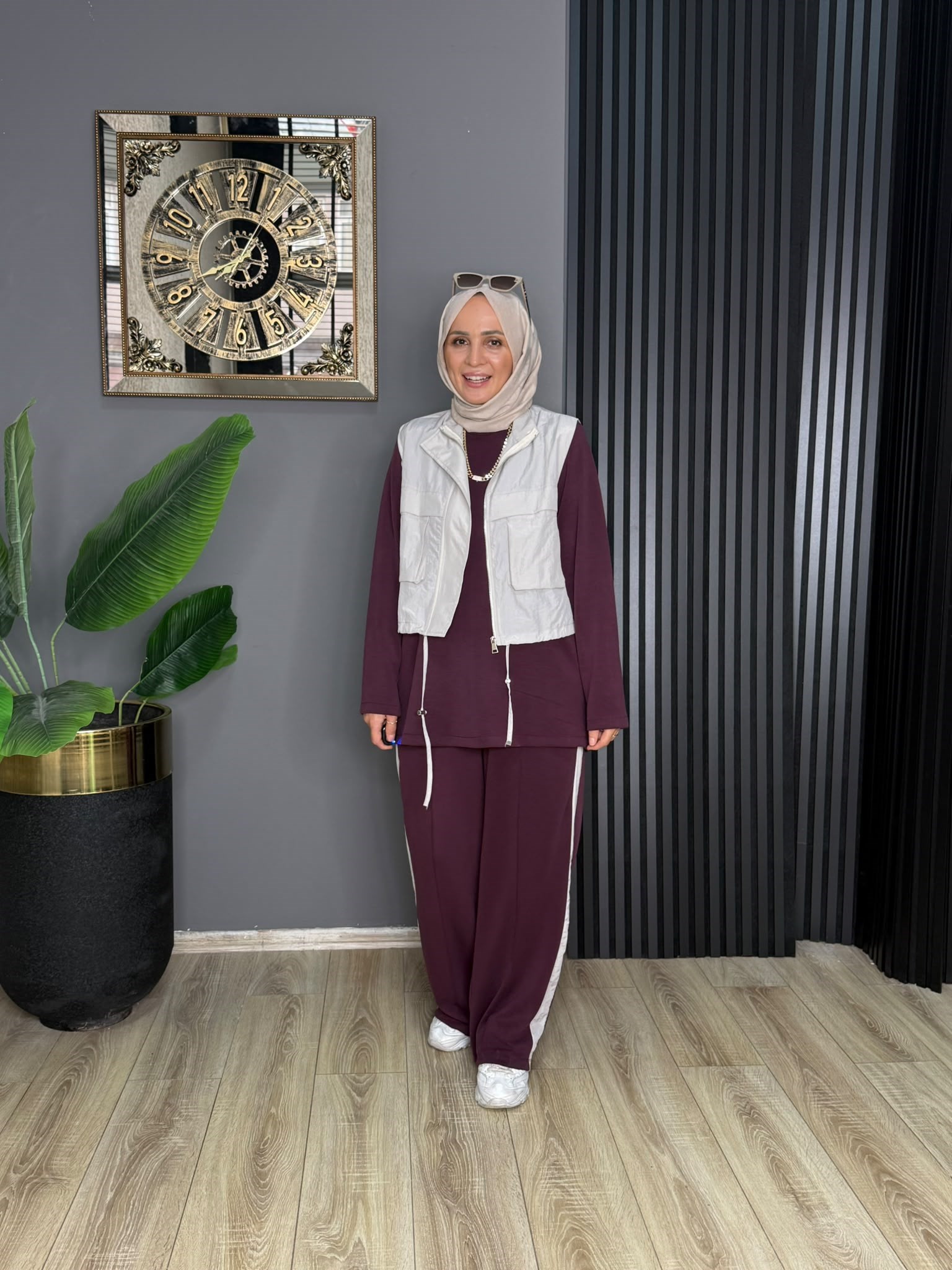 22924 YELEKLİ ÜÇLÜ TAKIM MÜRDÜM S-M 