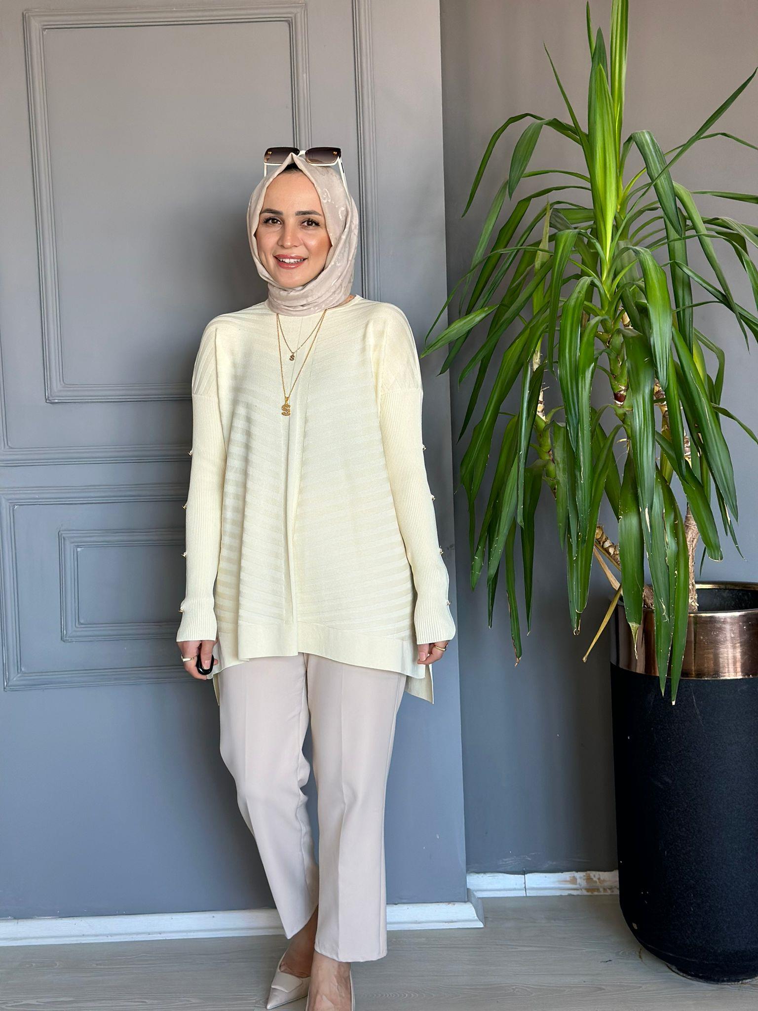 23719 KOL DETAY MERSERİZE BEJ