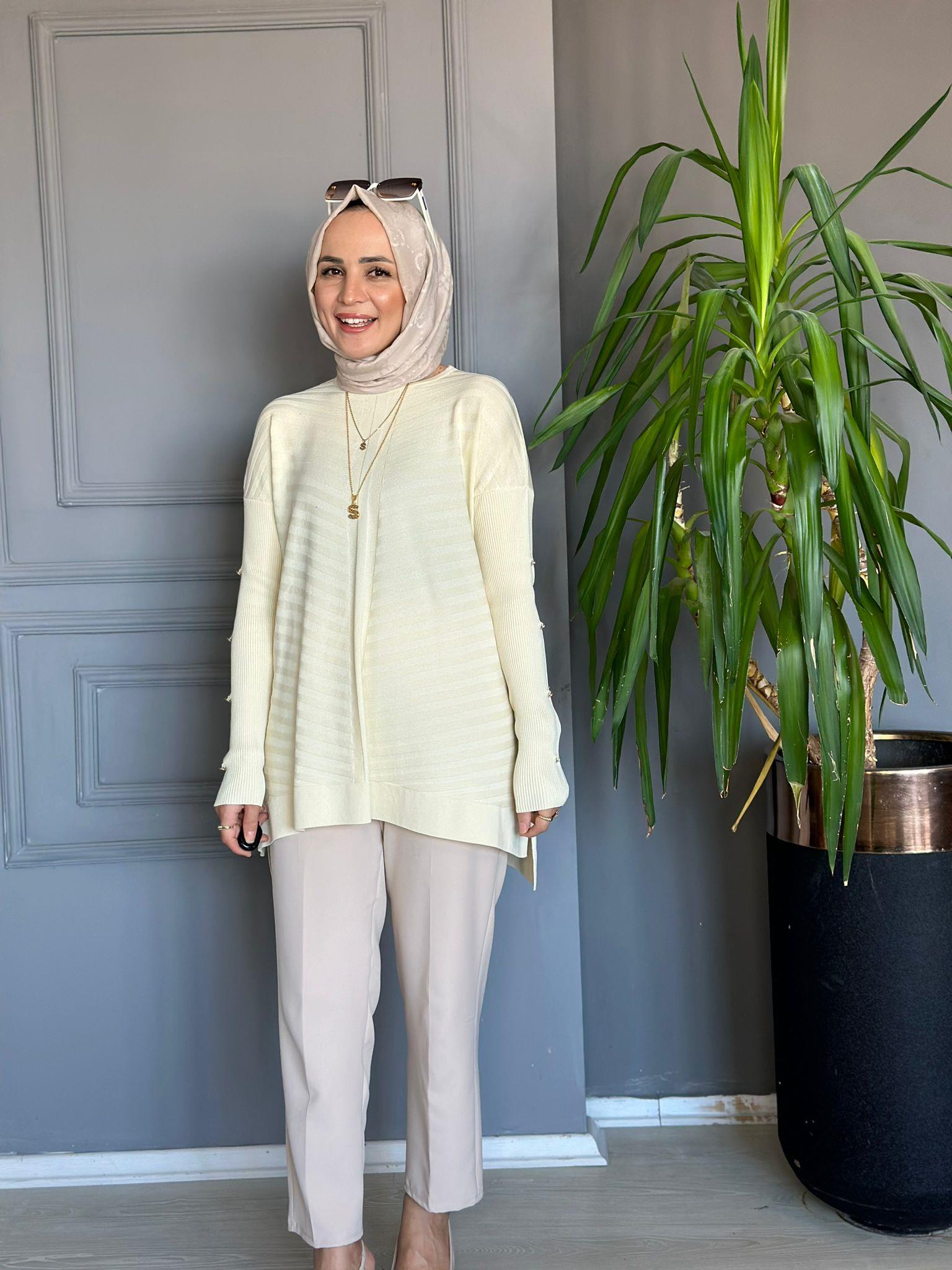 23719 KOL DETAY MERSERİZE BEJ