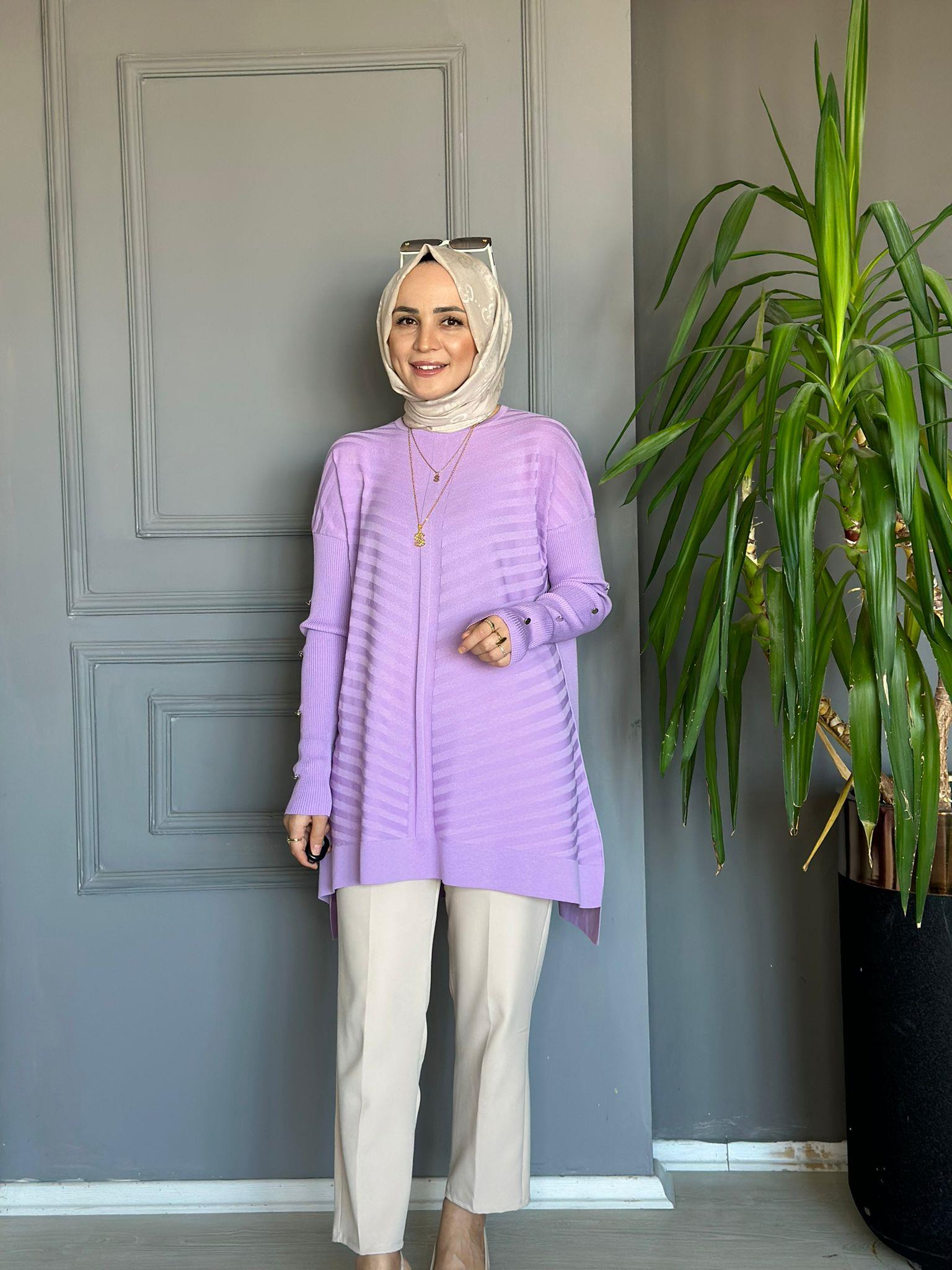 23719 KOL DETAY MERSERİZE LİLA