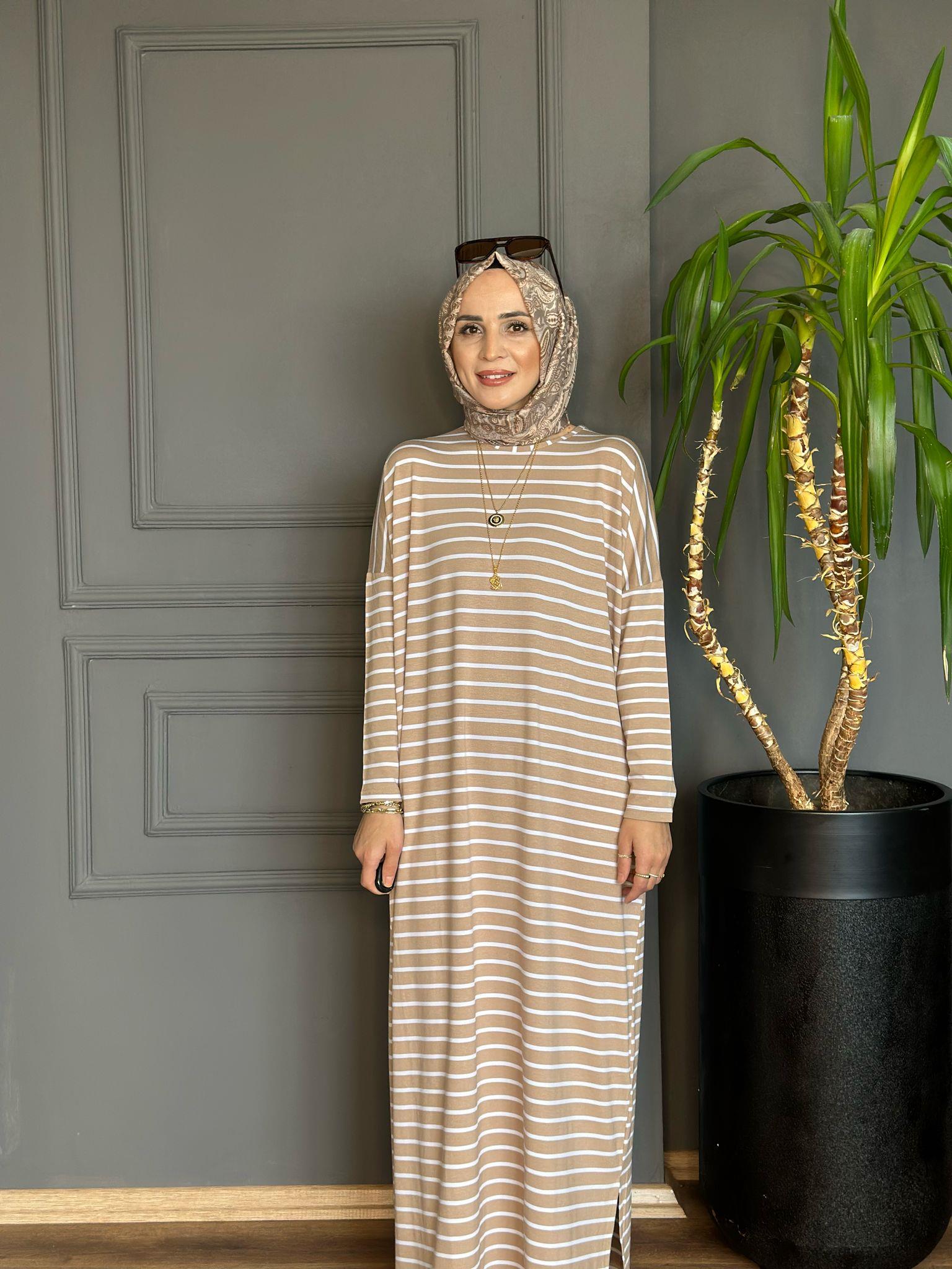 24121 BEJ PENYE ELBİSE SDT