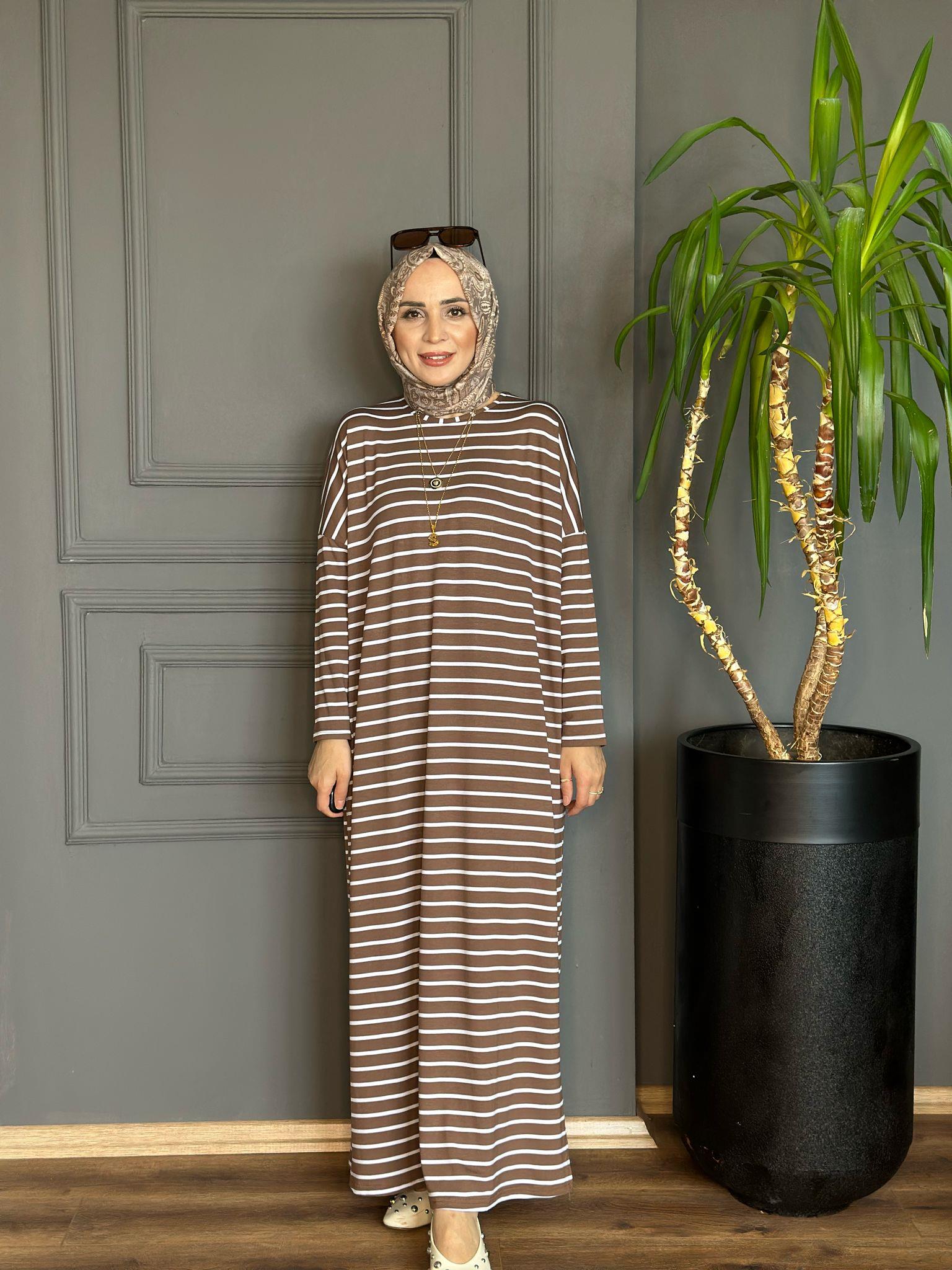 24121 KAHVE PENYE ELBİSE SDT 