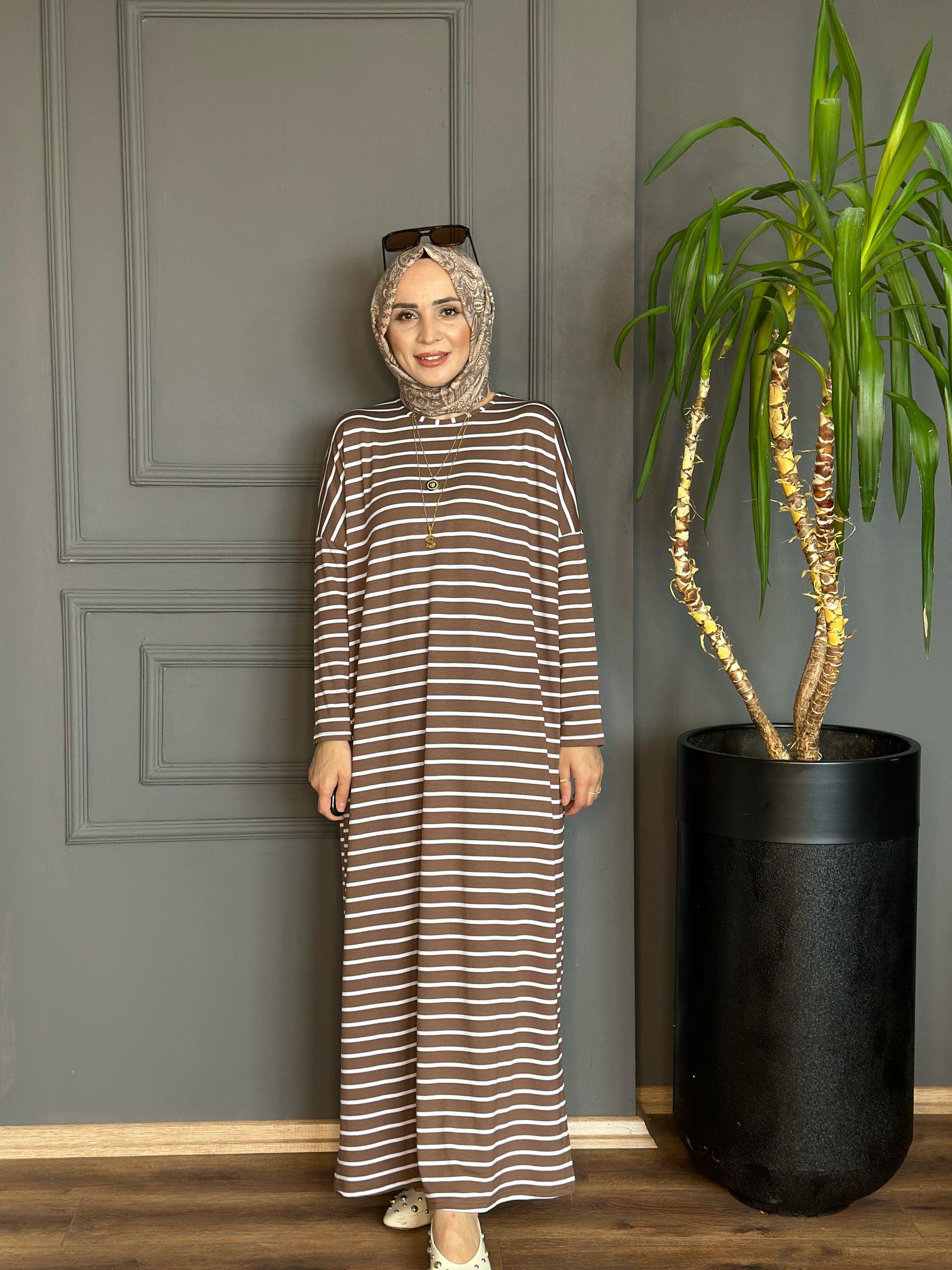 24121 KAHVE PENYE ELBİSE SDT 