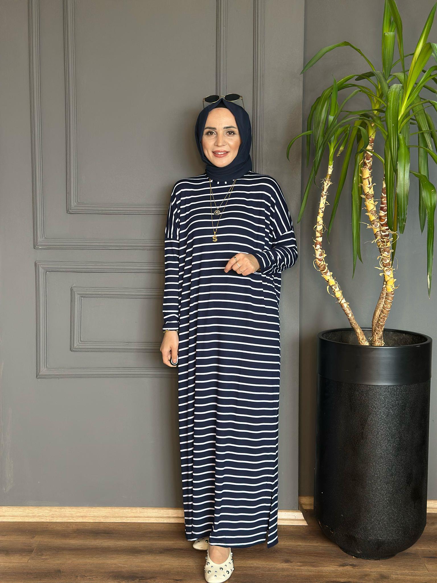 24121 LACİVERT PENYE ELBİSE SDT