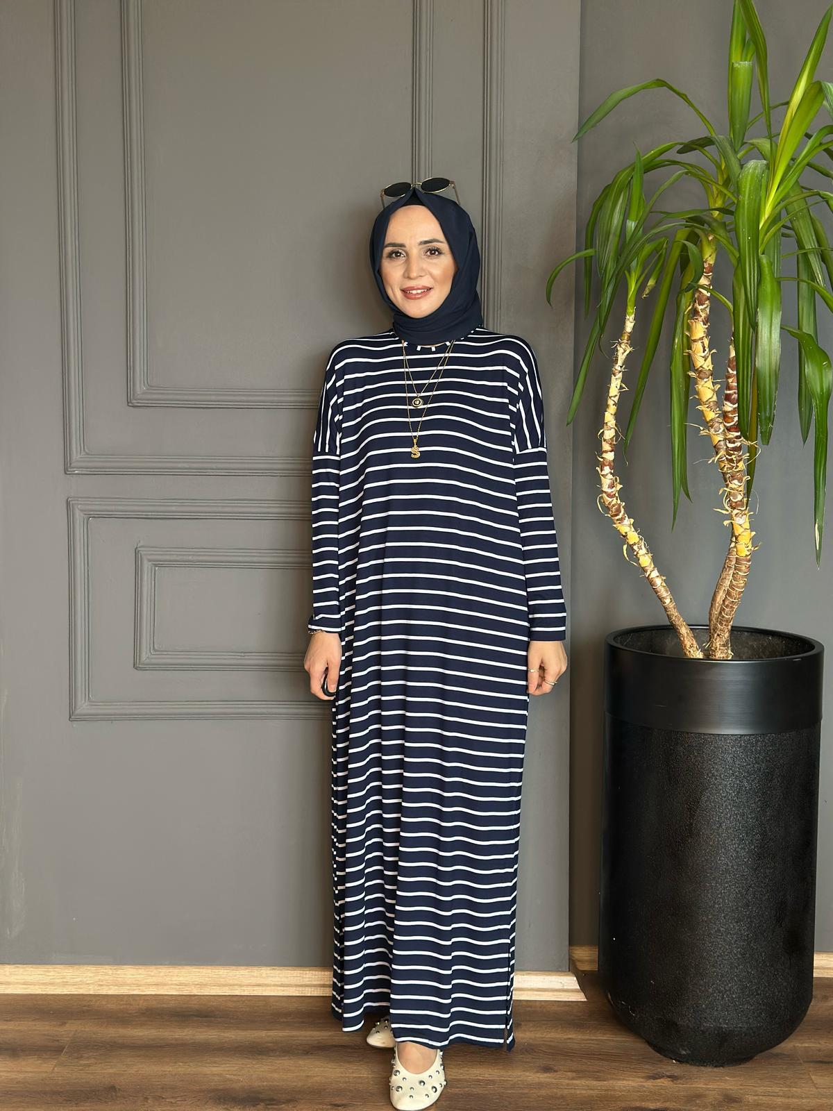 24121 LACİVERT PENYE ELBİSE SDT