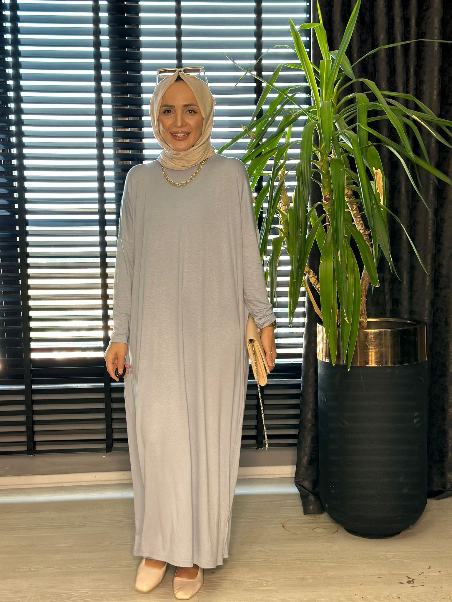 24234 PENYE ELBİSE GRİ