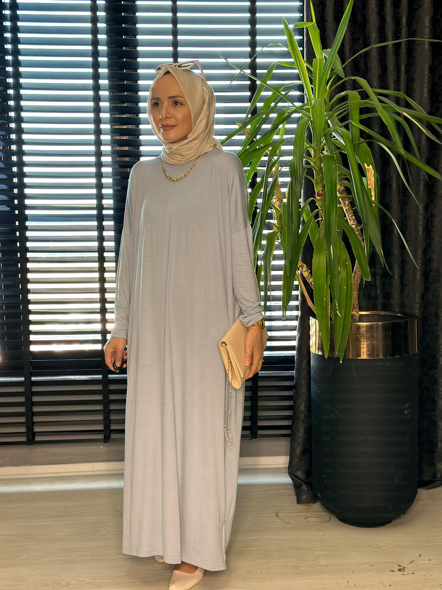 24234 PENYE ELBİSE GRİ